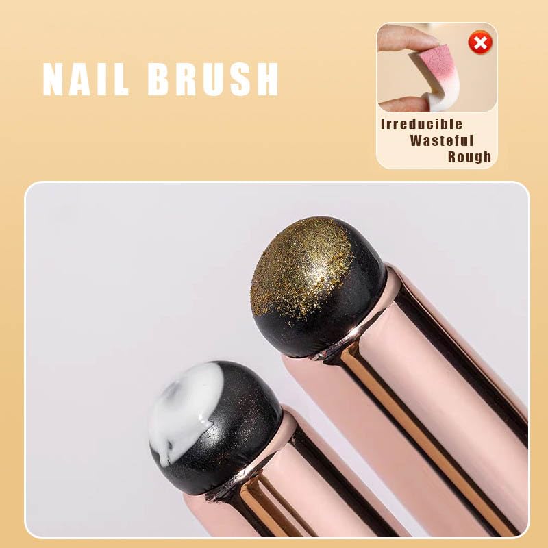 2pcs Soft Silicone Nail Art Stampers for French Tips - DIY Nail Stamping Manicure Kit with Brushes & Printer - Perfect for Home Manicures, Salon Nail Art & Professional Stamping Designs