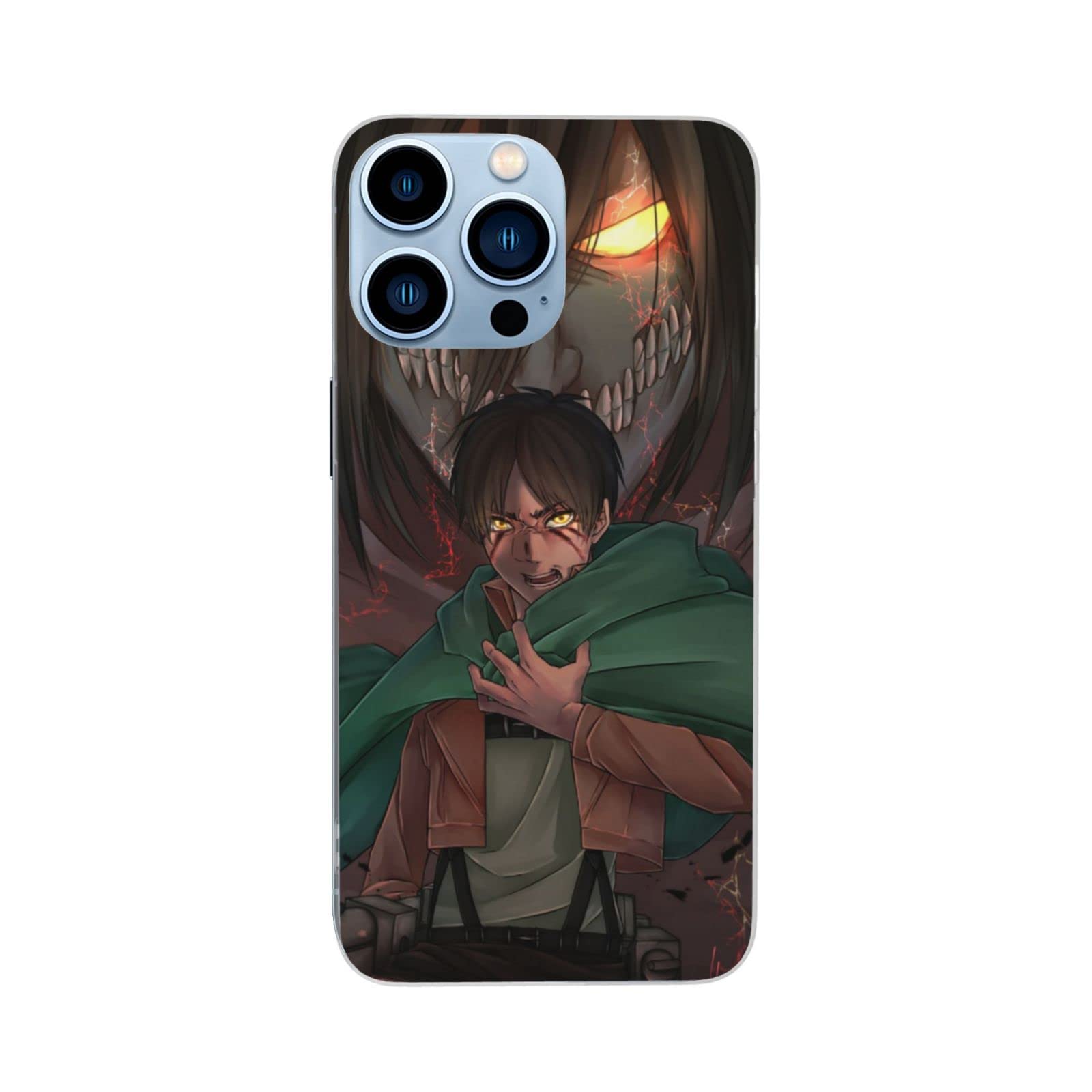 Attack on Titan Eren Yeager Phone Case for iPhone 13 Pro - Anime Character Design Protective Cover - Perfect for Fans, Cosplay & Daily Use