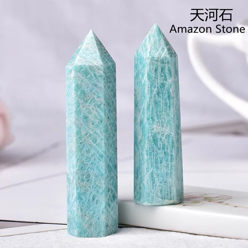 Natural Green Moss Agate Crystal Point - 60-70mm Transparent Quartz Stone for Home Decor, Feng Shui, Jewelry Making & Healing Meditation (1PC)