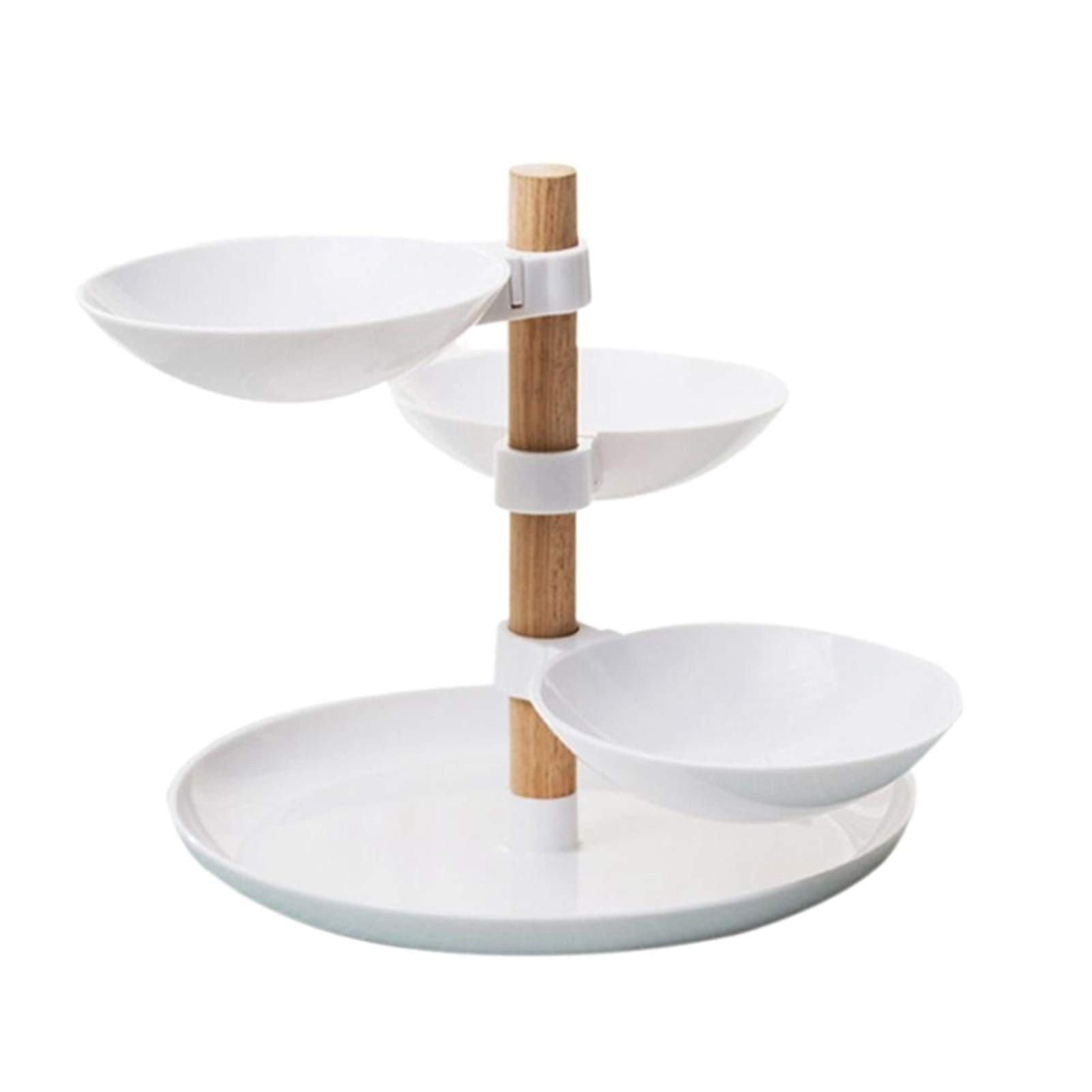 European Minimalist 4-Tier Fruit Bowl - White Modern Decorative Serving Tray for Candy, Snacks & Fruits | Perfect for Living Room, Dining Table & Kitchen Storage | Durable Home Accessory for Entertaining & Daily Use