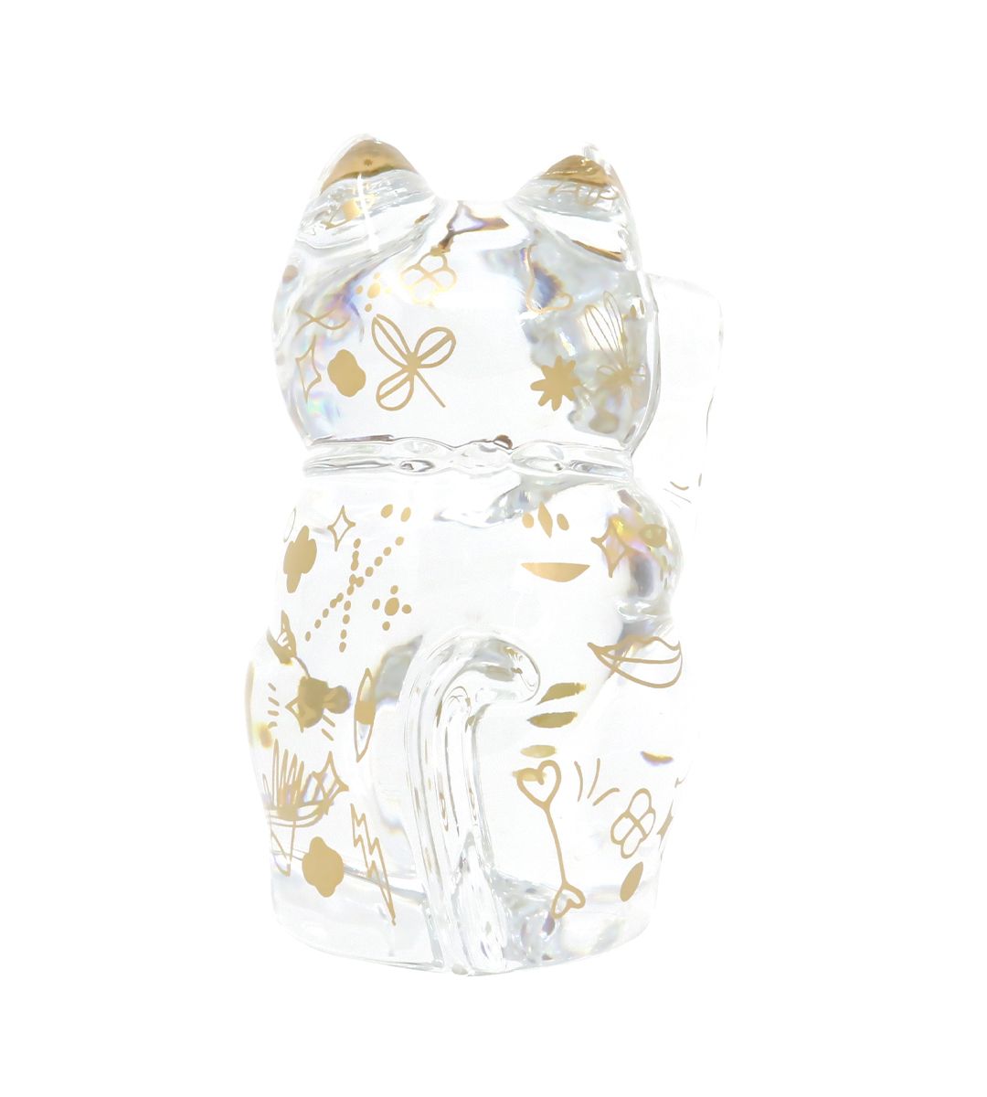 Faunacrystopolis Maneki Neko Baccarat Crystal Cat - Japanese Lucky Charm for Home & Office Decor, Wealth & Good Fortune Attractor