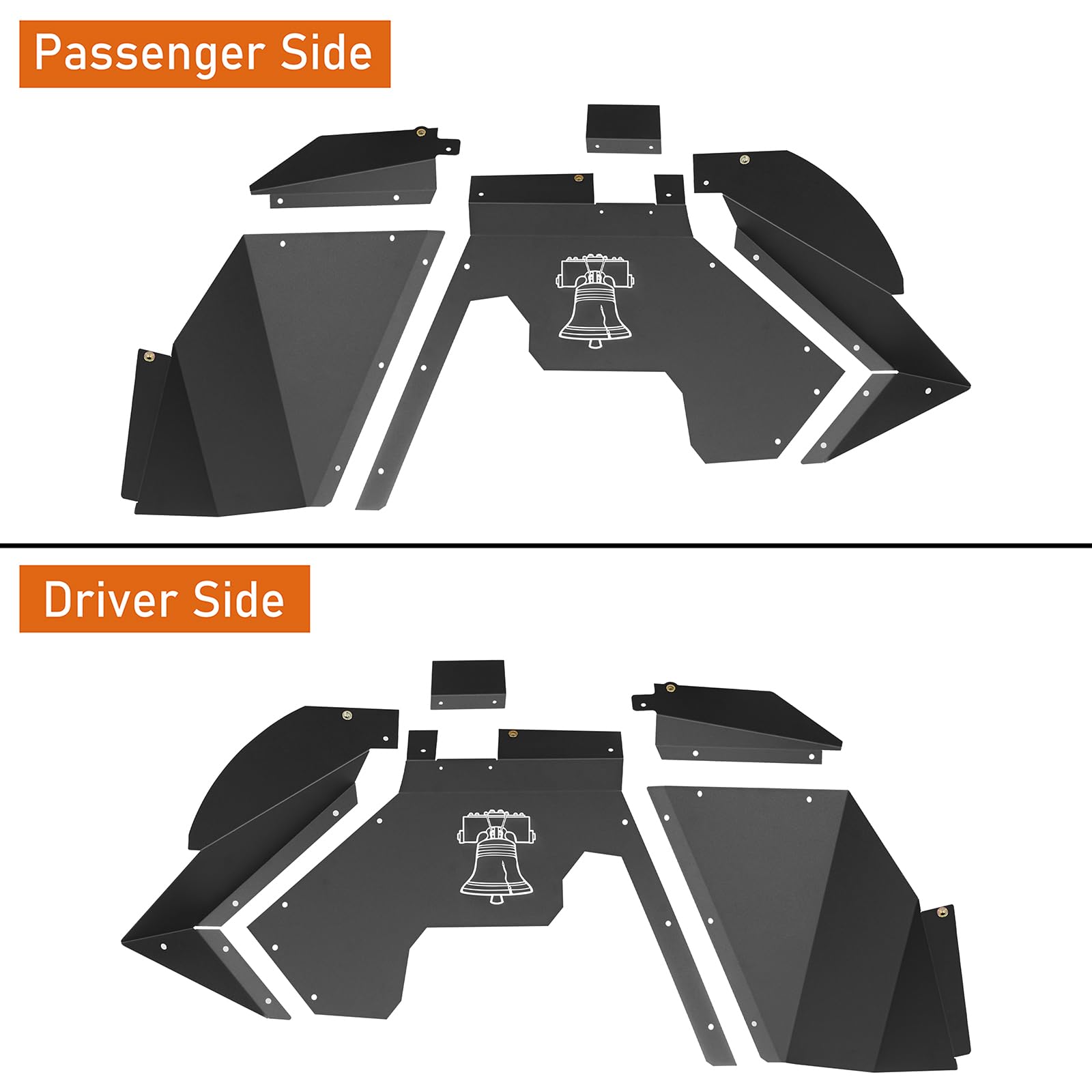 Hooke Road Jeep Wrangler JK Front Inner Fender Liners (2007-2018) - Compatible with Sport, Sahara, Rubicon 2/4 Door Models | Durable Wheel Well Protection for Off-Road & Daily Driving