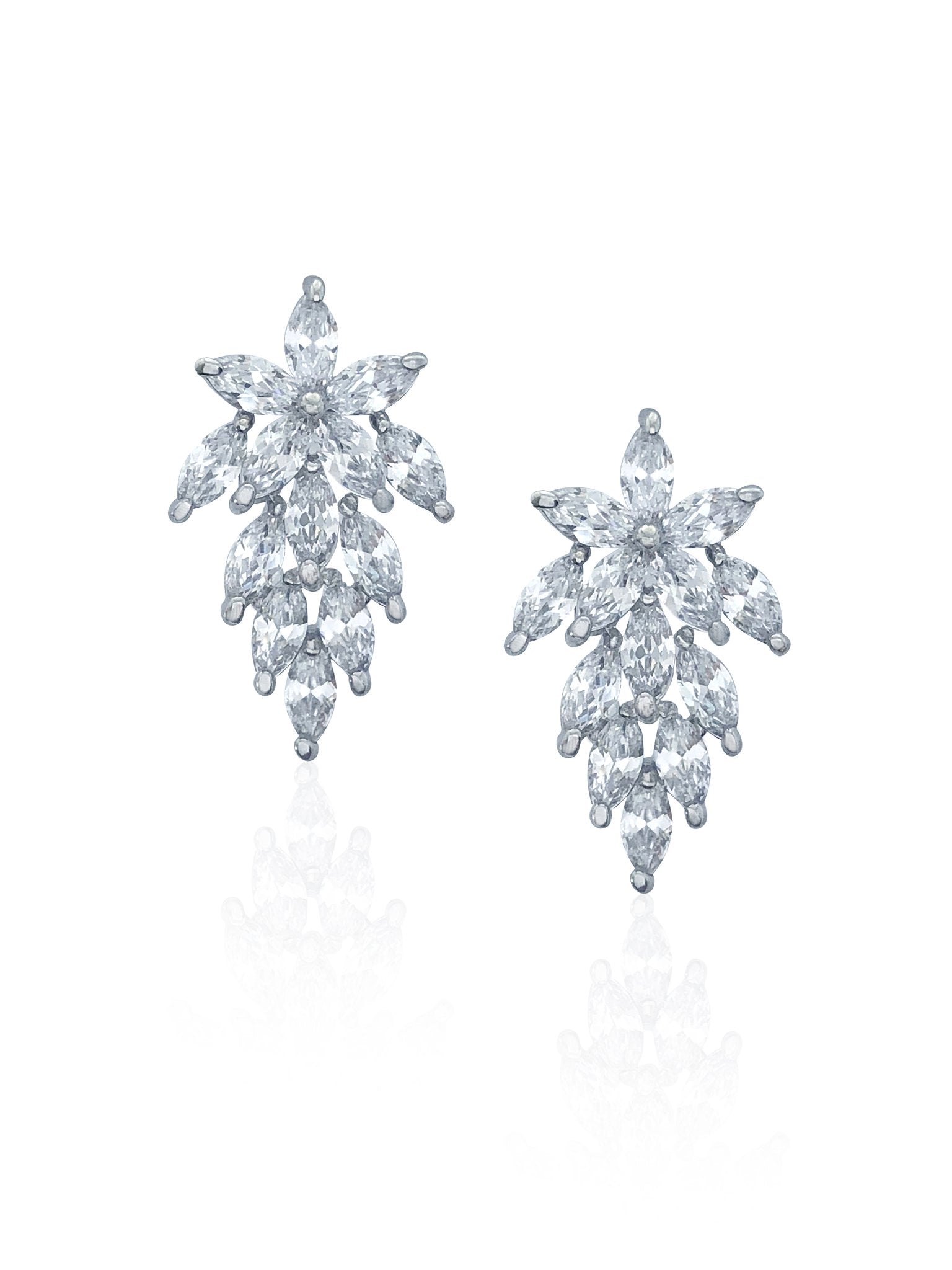 Exquisite Crystal Cluster Flower Stud Bridal Earrings for Weddings & Special Occasions – Kezani Exclusive