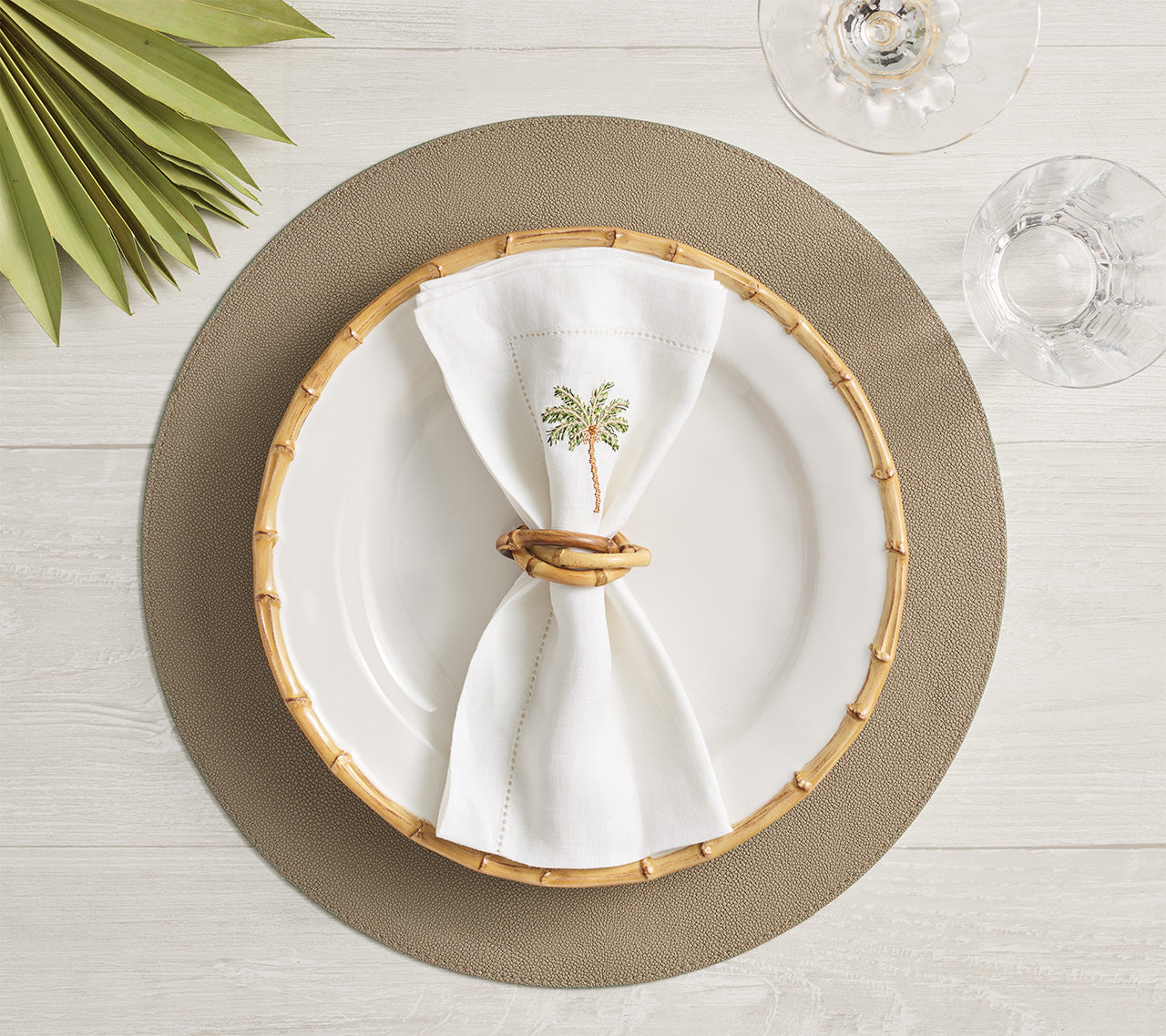 Sage & Khaki Icons Placemat Set of 4 - Stylish and Durable Table Mats for Dining, Entertaining, and Home Decor