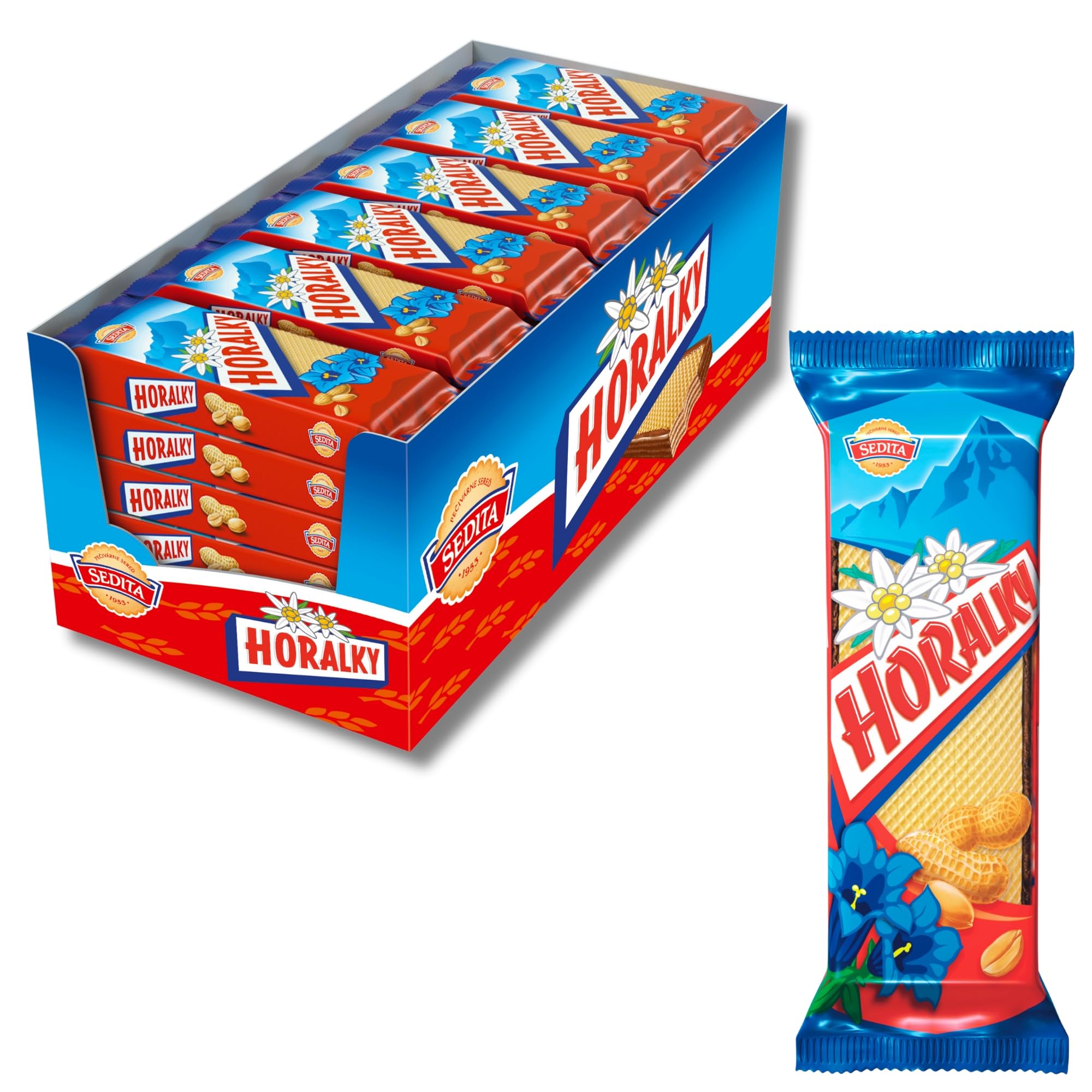 HORALKY - Authentic Czech & Slovak Peanut Butter Wafer Cookies (36-Pack) | Traditional European Candy & Snacks | Perfect for Parties, Gifts & Office Treats