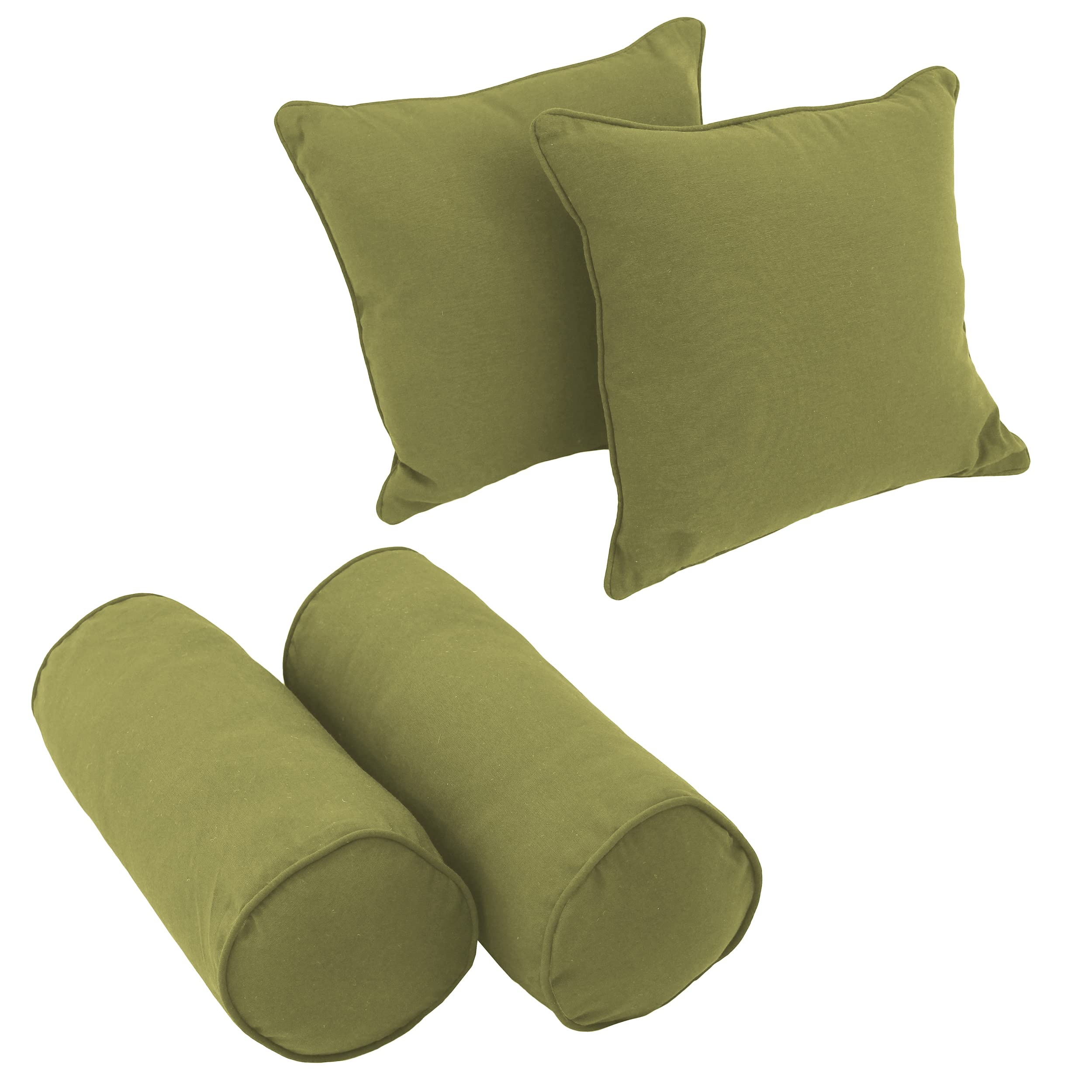 Blazing Needles 4-Pack Sage Twill Throw Pillows for Sofa & Bed Decor