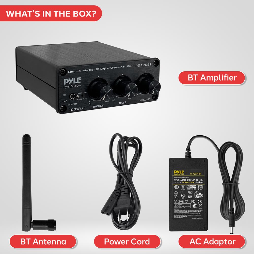 Portable Bluetooth Stereo Power Amplifier - Wireless Audio Receiver for Home Theater, Car, Party & Outdoor Use | High-Quality Sound System with Bass Boost