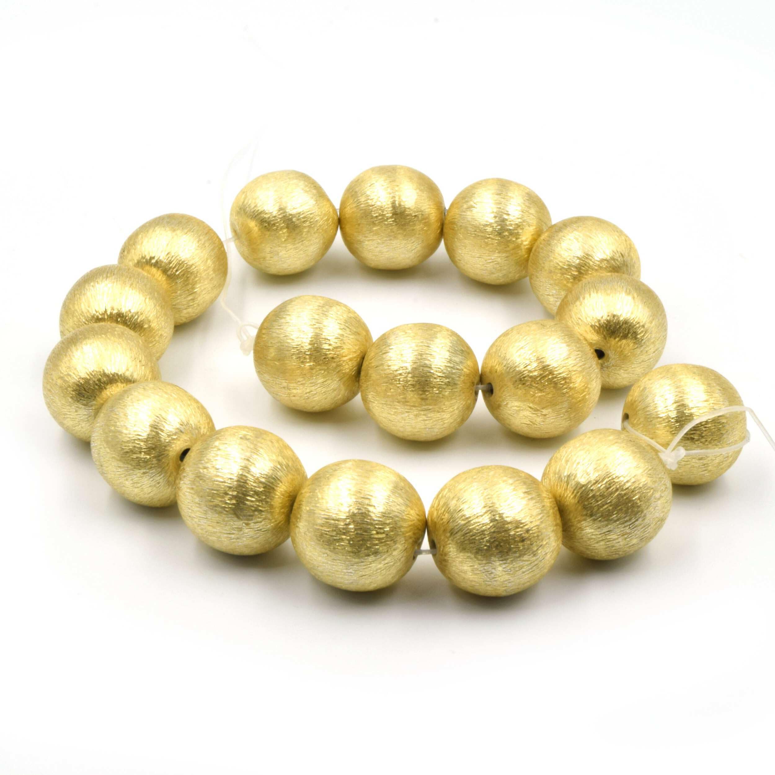 8mm Gold Brushed Copper Beads - Round Metal Beads for Jewelry Making, DIY Crafts, Bracelets & Necklaces - Perfect for Handmade Accessories and Gift Making