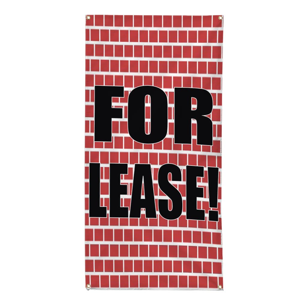 Vertical Vinyl Banner - Durable Weatherproof Outdoor Sign (144x60 Inches) with 10 Grommets - Lease Pattern Blue for Business, Industrial & Yard Use - Perfect for Storefronts, Construction Sites & Event Advertising