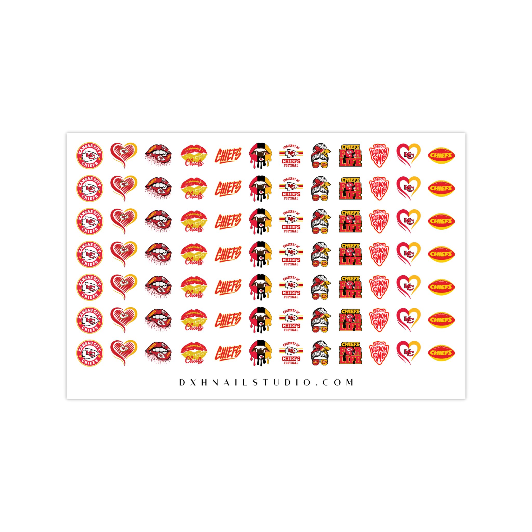 Missouri Kansas Football Nail Decals - Sporty Girl Nail Art Water Transfer Stickers (Pack of 1) - Perfect for Game Day, Sports Parties & Football Fan Nail Designs