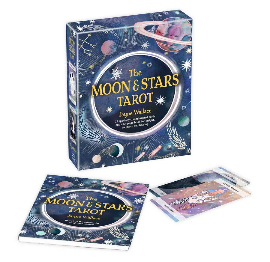 Moon & Stars Tarot Deck - 78-Card Mystical Divination Set with Guidebook | Perfect for Beginners & Professional Readers | Use for Personal Growth, Spiritual Guidance & Party Entertainment