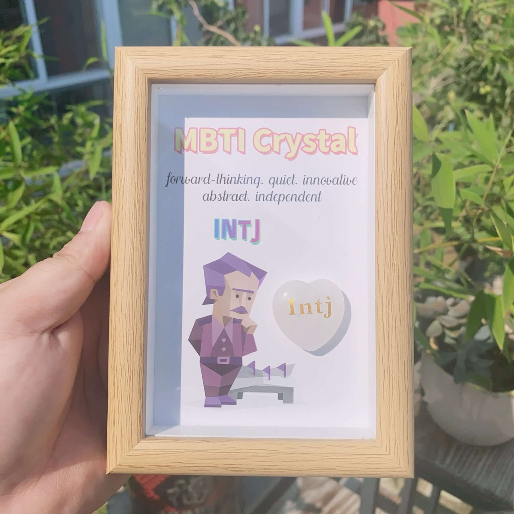 MBTI Personality Crystal Frame - Spiritual Healing Gift for Self-Care & Meditation | Perfect for Office Desk Decor, Yoga Room, and Mindfulness Practice (KV001)