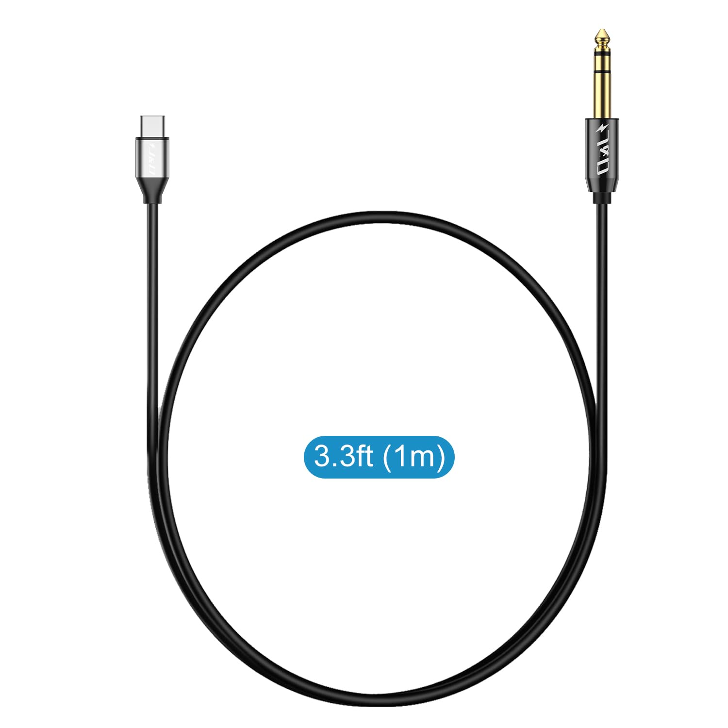 J&D USB C to 6.35mm (1/4 inch) TRS Male Audio Cable Adapter - 3.3ft Stereo Aux Jack Converter for iPhone 15/16, Galaxy S24/S23/S22 - Perfect for Guitar Amps, Studio Mixers & PA Speakers