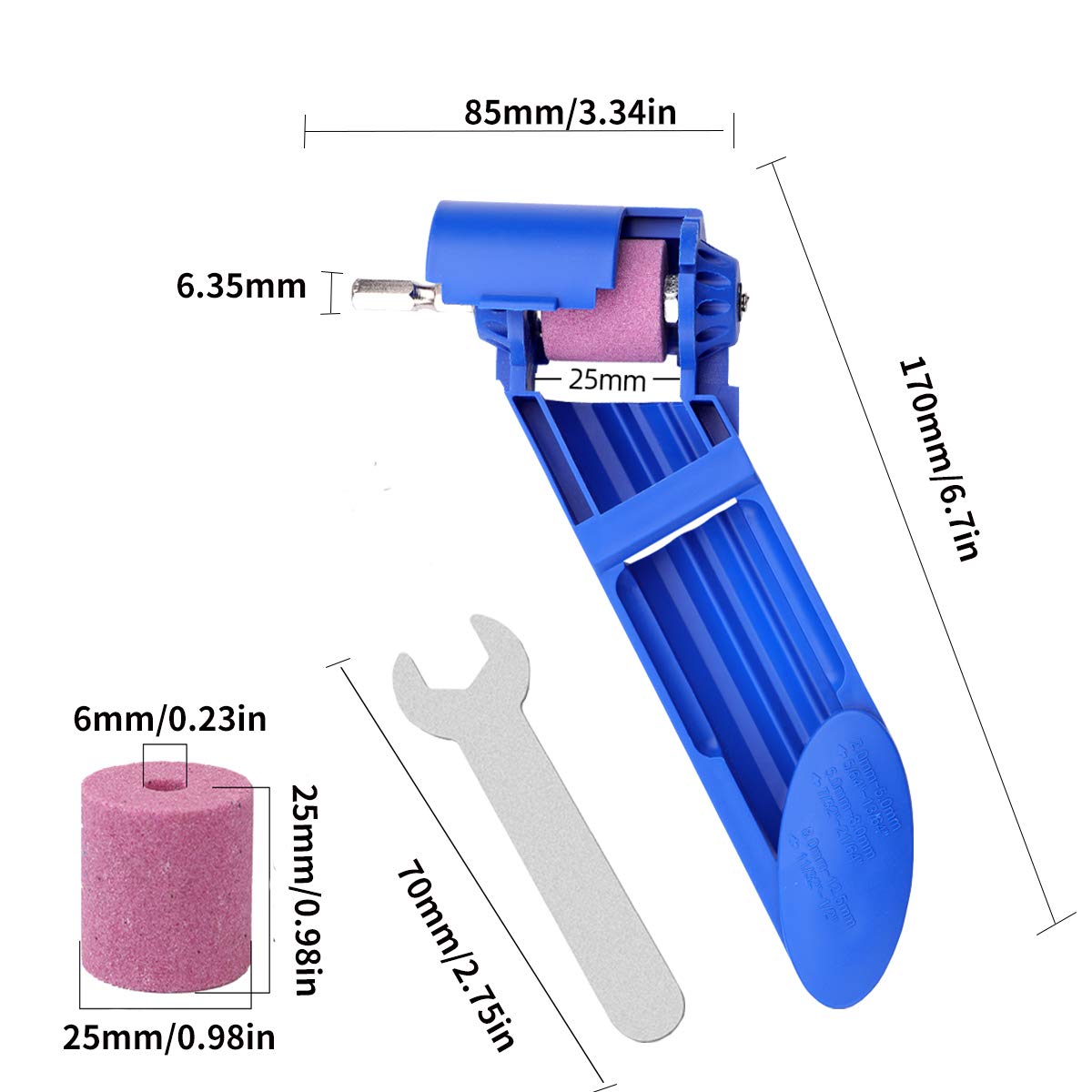 Diamond Drill Bit Sharpener (2 Pack) - Portable Sharpening Tool for Iron Drills 2-12.5mm | DIY & Metalworking