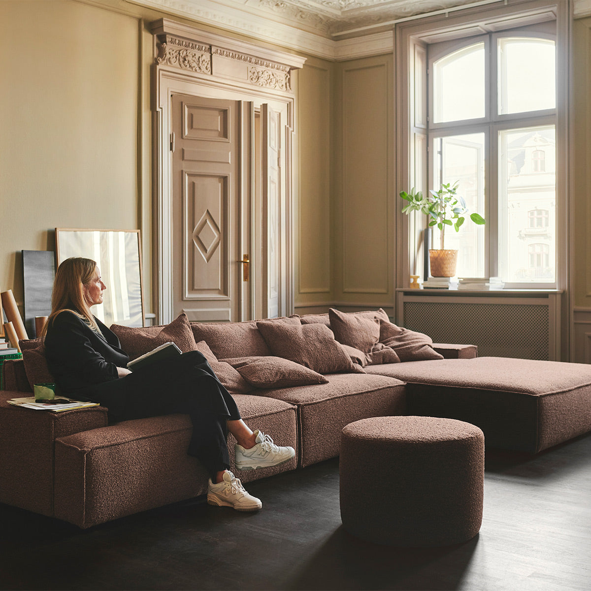 Daphne Boucle 1-Seater Left Arm Modular Sofa - Modern Compact Loveseat for Small Spaces, Apartments & Cozy Living Rooms