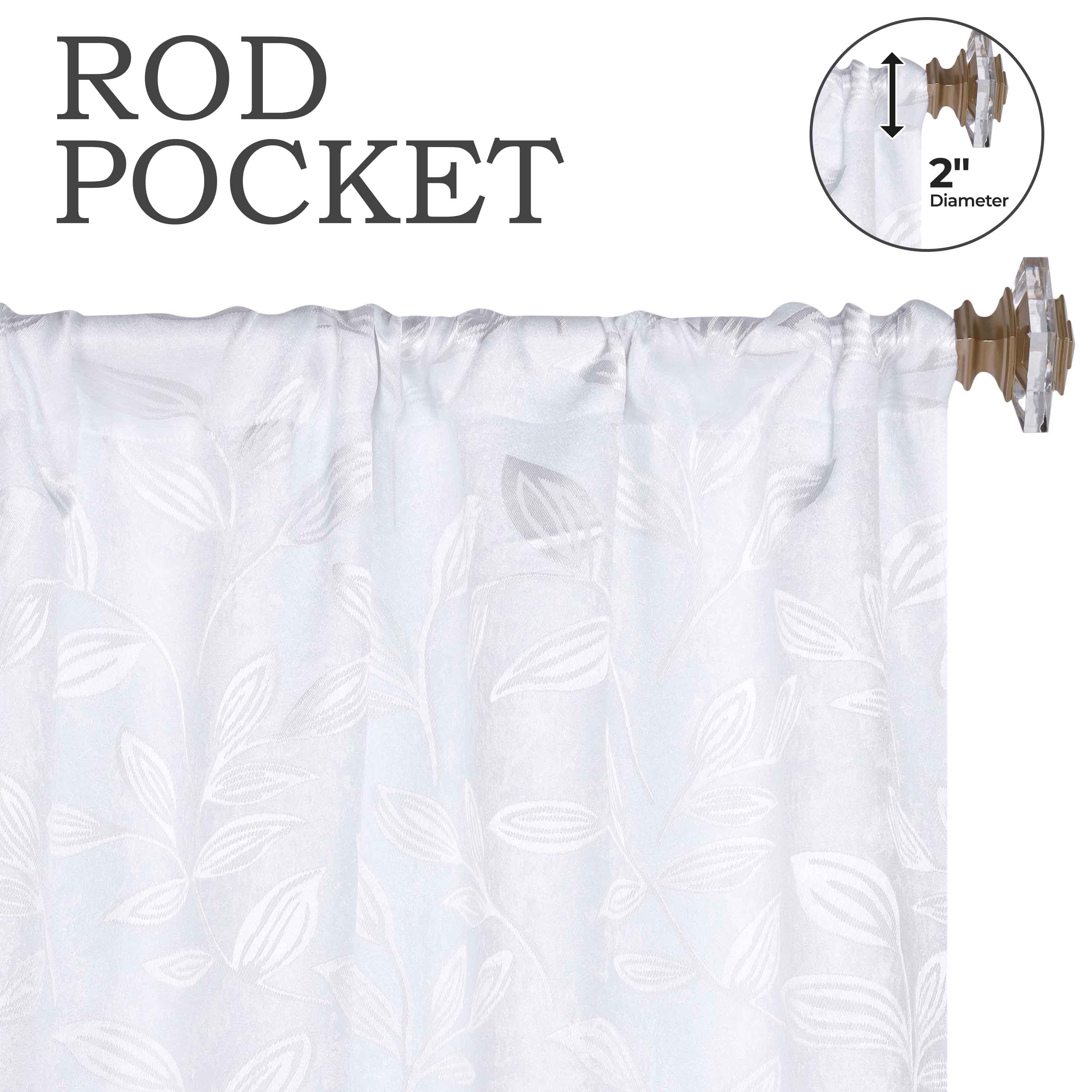 Blackout Curtains with Rod Pocket - Set of 2 Panels for Room Darkening & Privacy - Perfect for Bedrooms, Living Rooms & Home Theater