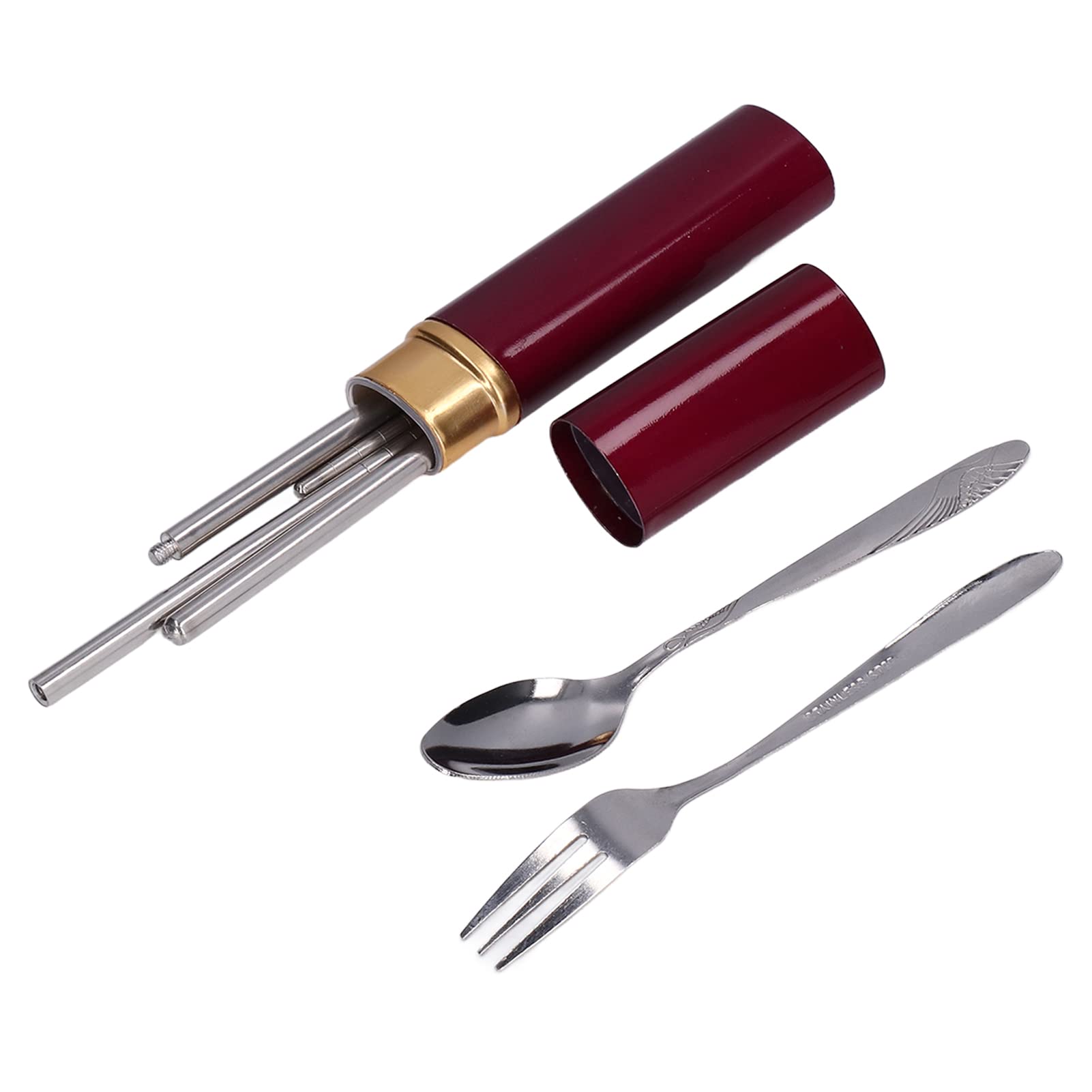 3PCS Premium Stainless Steel Travel Utensils Set with Case - Reusable Portable Cutlery for Camping, Picnic, Office & Outdoor Dining - Eco-Friendly Silverware for Travelers & On-the-Go Meals