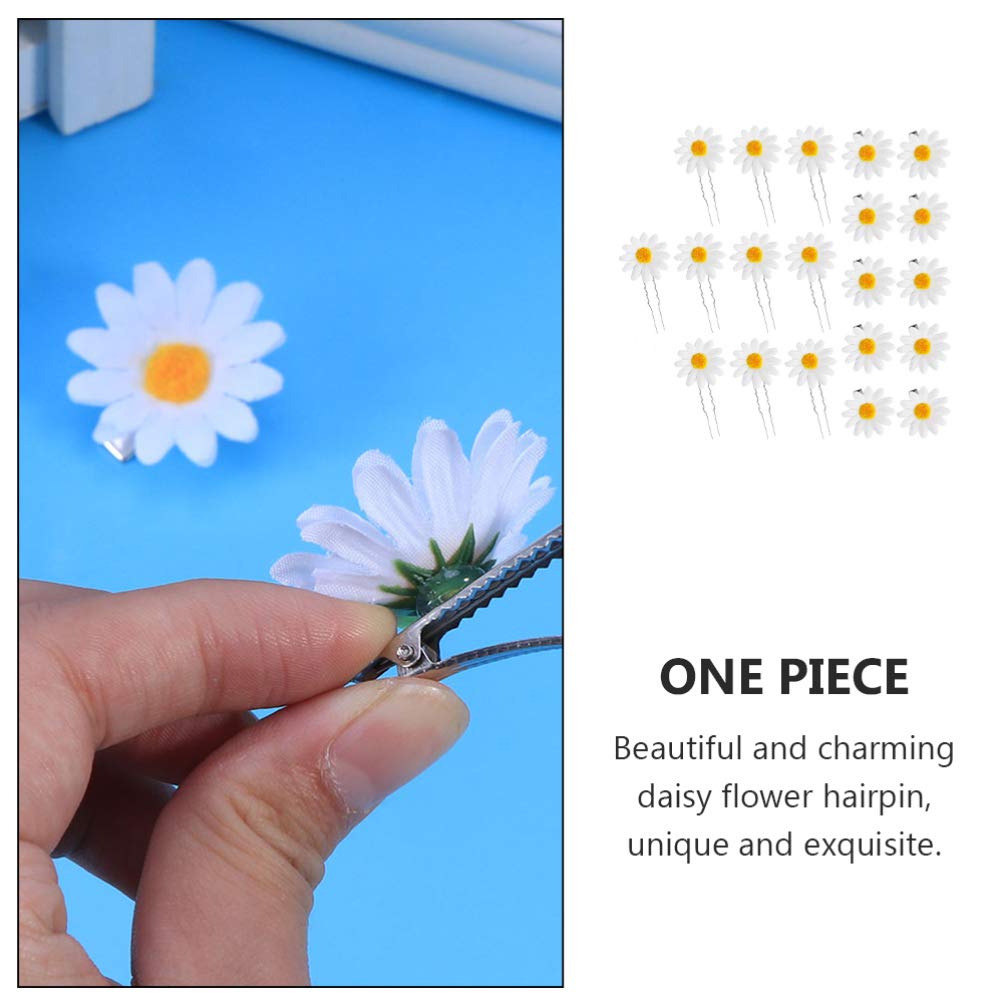 20pcs Daisy Hair Clips for Wedding Brides - Elegant Hair Combs, Hair Forks & Side Clamps - Women's Bridal Hair Accessories & Hair Ornaments - Perfect for Weddings, Proms & Special Occasions
