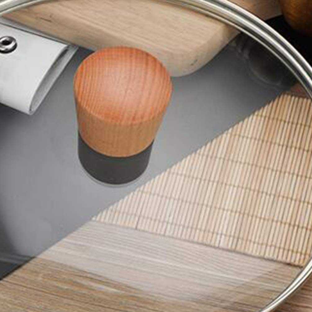 2pcs Universal Wooden Pot Lid Knobs - Durable Wood Kitchen Cookware Lid Handles for Secure Grip - Perfect for Stovetop Cooking, Baking, and Everyday Kitchen Use