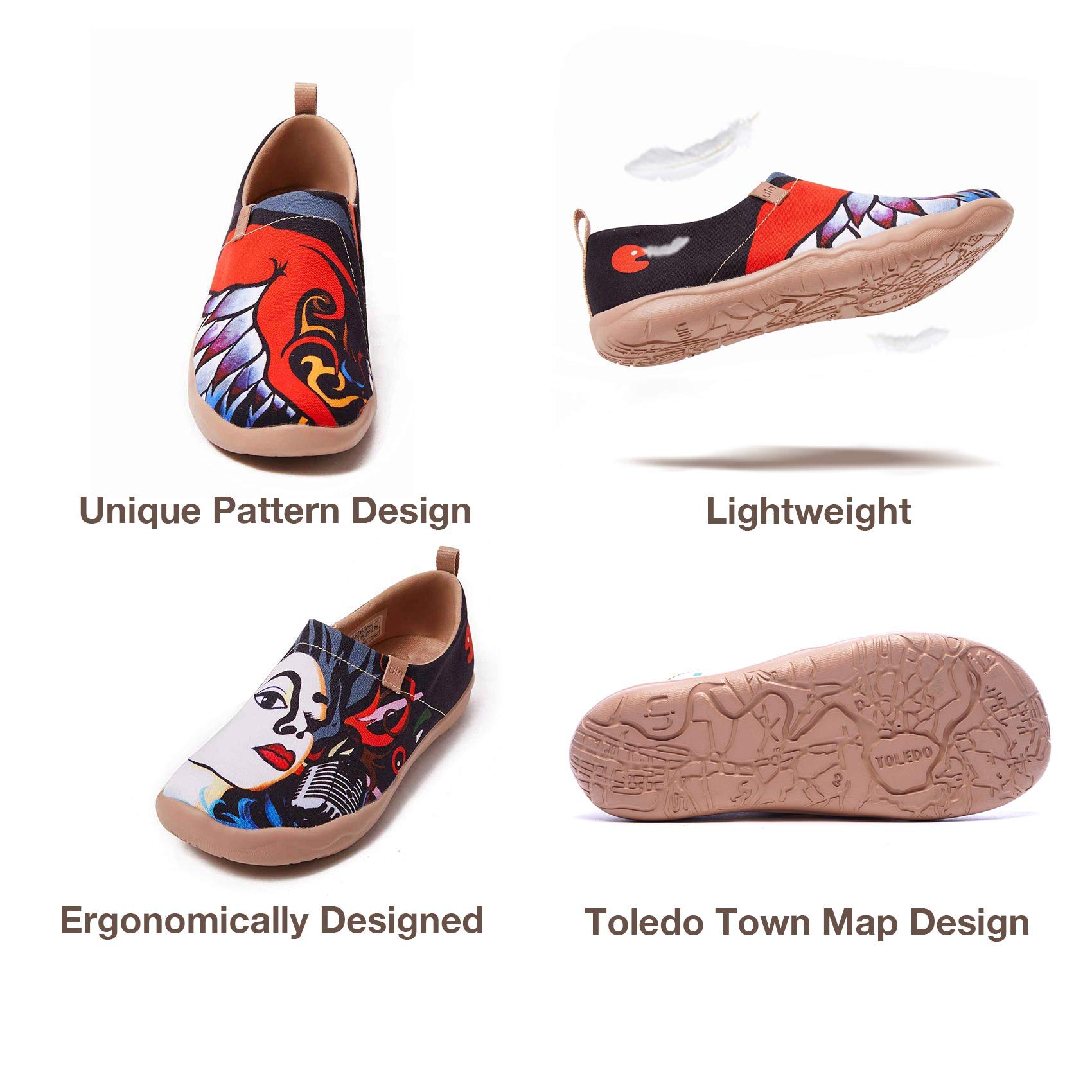UIN Women's Sneakers - Comfortable Walking Shoes & Fashion Loafers for Casual Outings, Travel, and Everyday Wear