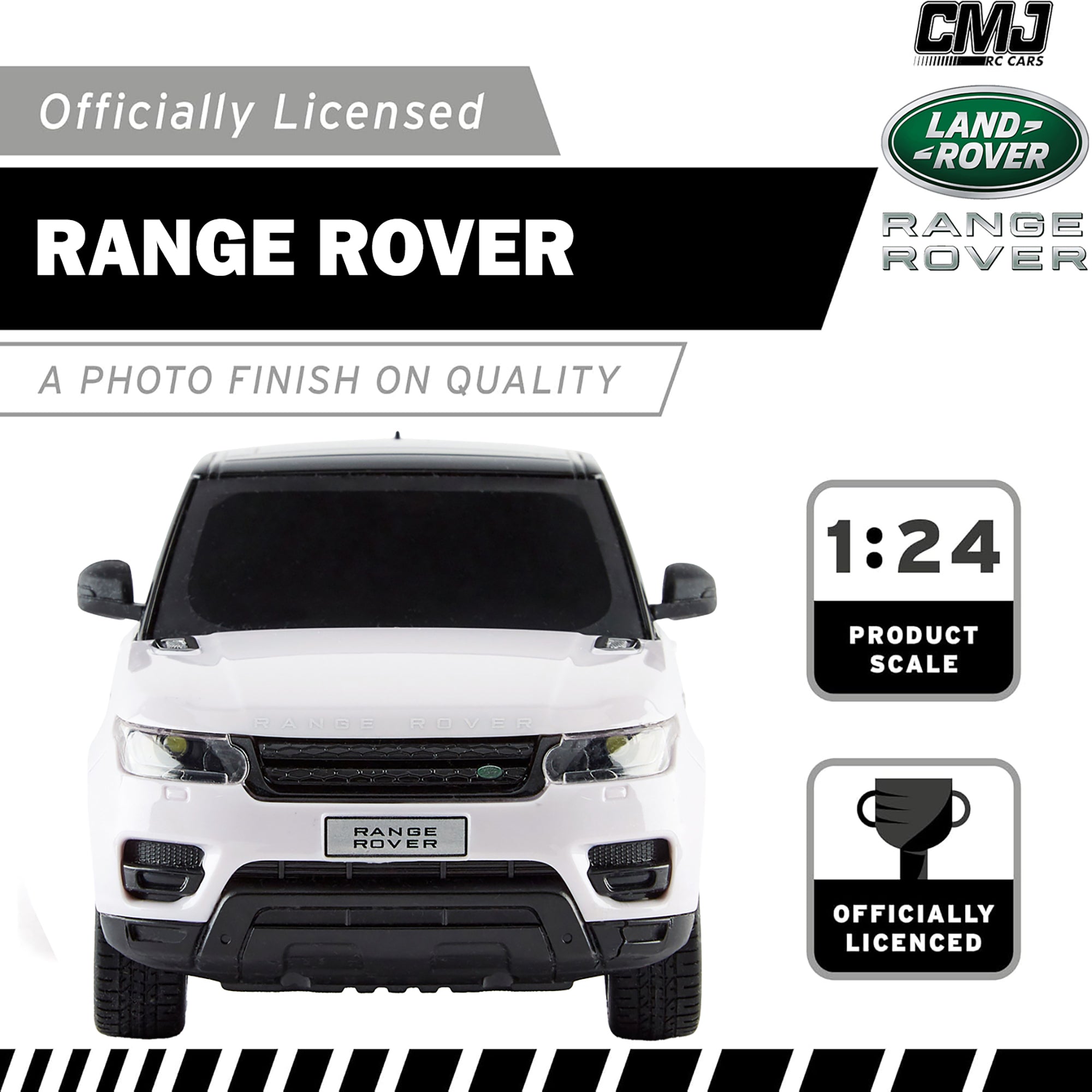 1:24 Scale CMJ RC Cars Range Rover - 2.4GHz Remote Control SUV with LED Headlights, Off-Road Toy Vehicle for Kids & Adults - Perfect for Indoor & Outdoor Play, Birthday Gifts, Racing Competition