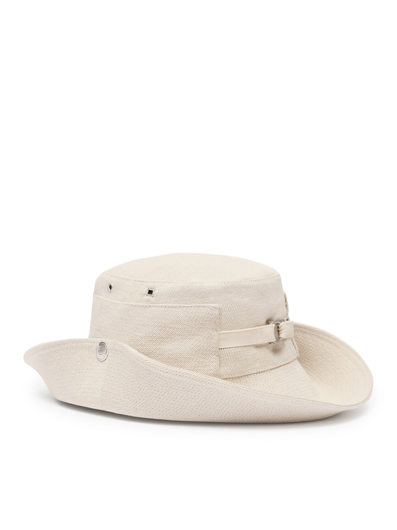 Jacquemus Le Bob De Nimes Bucket Hat - White Cotton Sun Hat for Women, UV Protection, Summer Beach Accessories | Perfect for Vacation, Travel, and Outdoor Activities