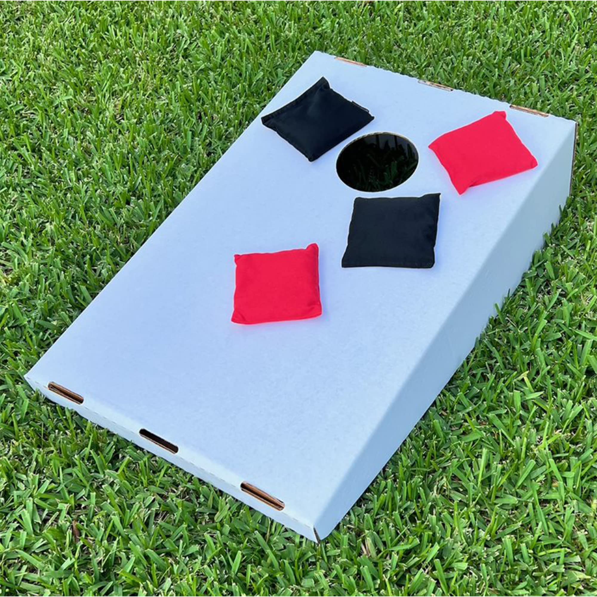 Premium Foldable Cornhole Boards Set with Support Beams - 2 Pack Outdoor Lawn Game for Backyard, BBQ, Picnic, Tailgating & Parties (Birthday, Wedding, Garden Events) - Durable Cardboard Design for Adults & Kids