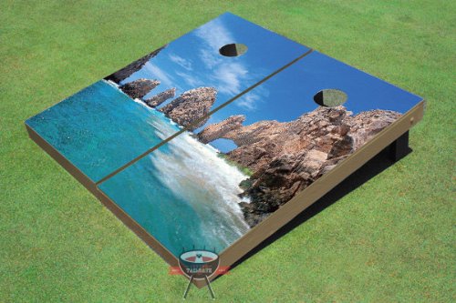 Custom Mexican Beach Themed Cornhole Boards Set - Premium Tailgate Party Game for Outdoor Events, Beach Parties & Backyard Fun