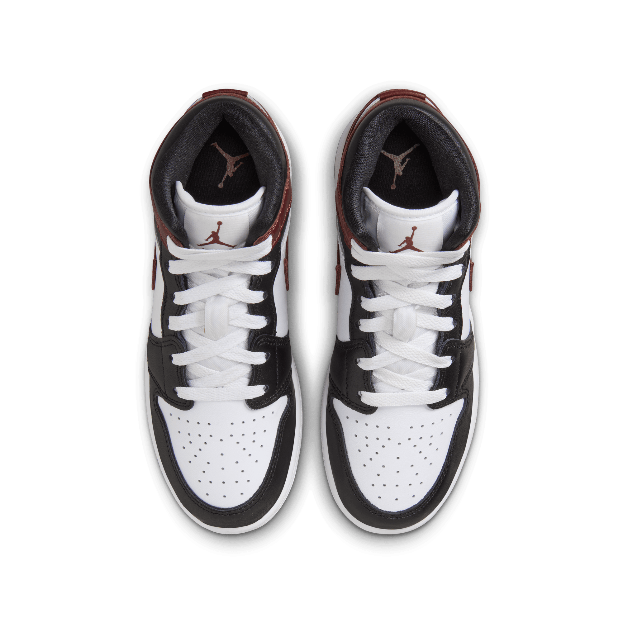 AIR JORDAN 1 MID SE (GS) Basketball Shoes - White/Dark Pony/Black Colorway - Perfect for School, Sports & Street Fashion