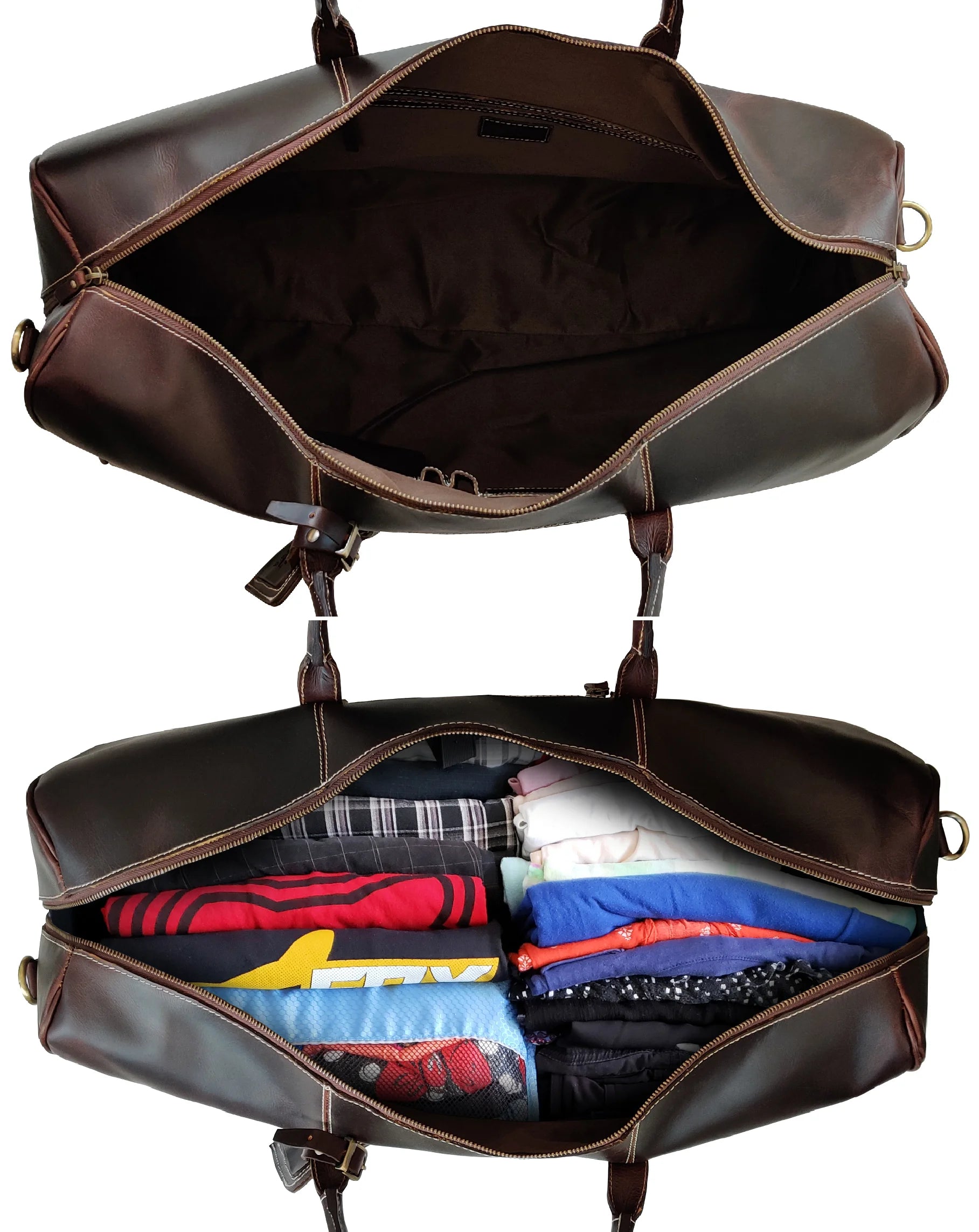Roadstar 24-Inch Overnight Weekender Duffel Bag - Carry On Luggage for Travel, Gym & Weekend Getaways - Walnut Brown Durable Water-Resistant Travel Bag