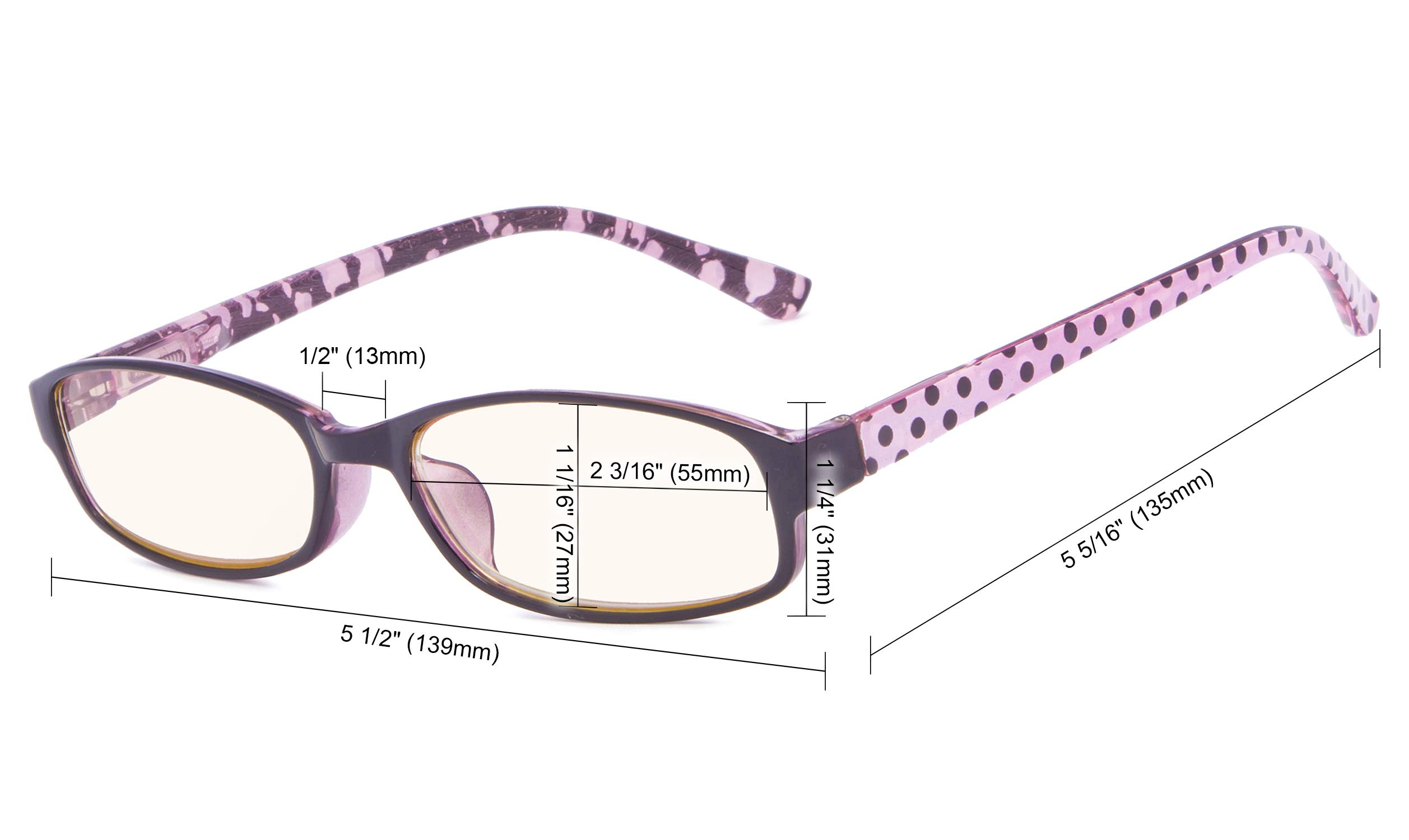 CessBlu Blue Light Blocking Reading Glasses for Women - UV Protection, Anti-Glare, Polka Dots Pattern (Black, +0.75) - Perfect for Computer Work, Reading & Digital Screen Use