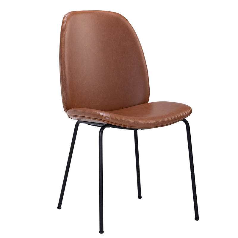 ADELIA Modern Dining Chair Set - Tan & Black Upholstered Kitchen Chairs for Home, Restaurant & Office Use