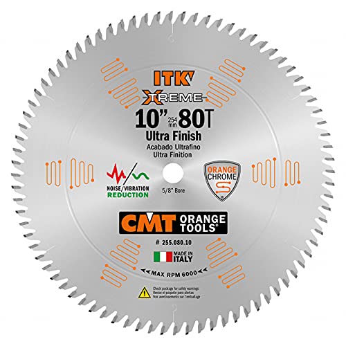 CMT 255.080.10 - 10 Inch TK Fine Finish Saw Blade (2 Pack) - Perfect for Woodworking, Cabinetry & Precision Cutting
