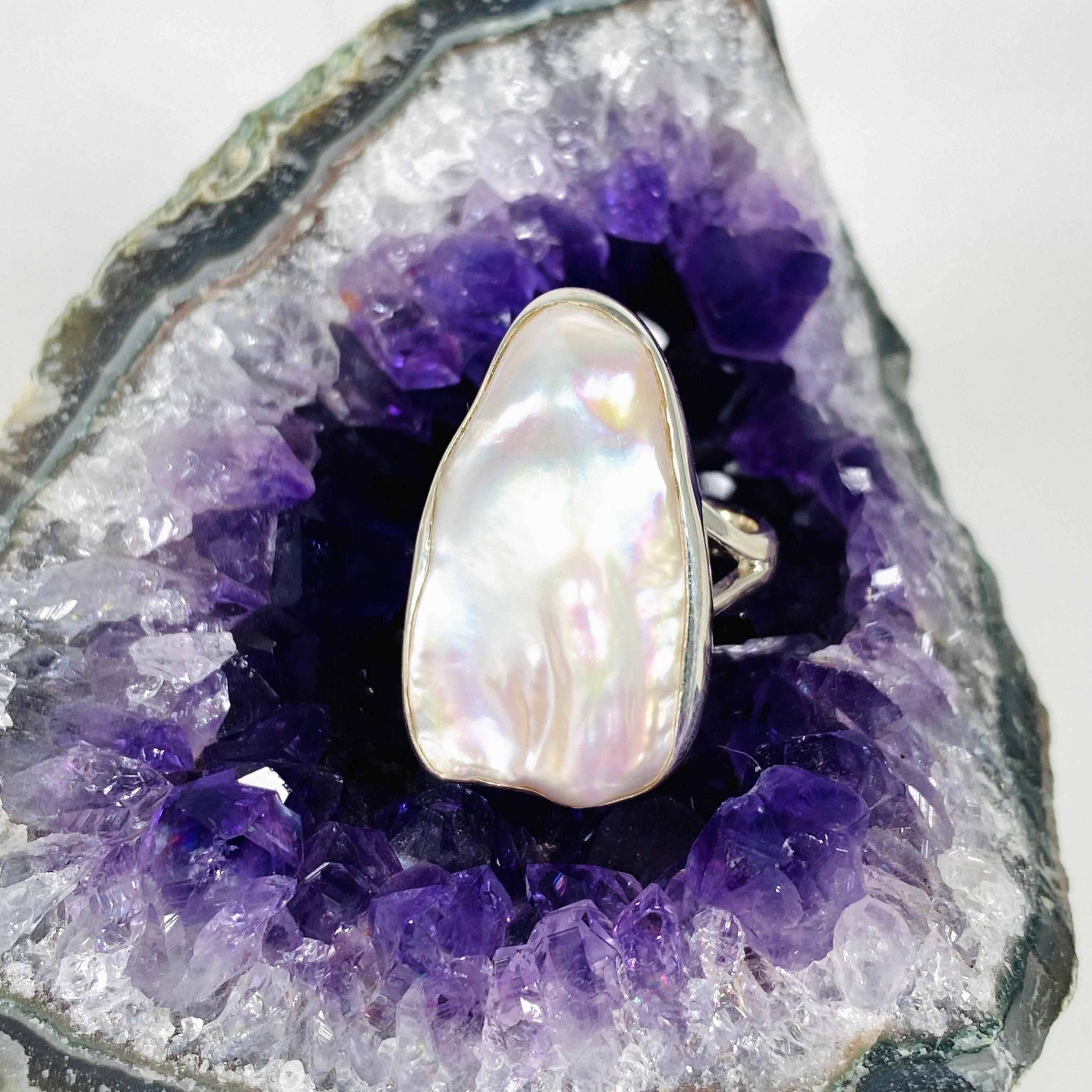 Elegant 8mm Pearl Ring for Women - KRGJ2930 | Perfect for Weddings, Parties & Special Occasions