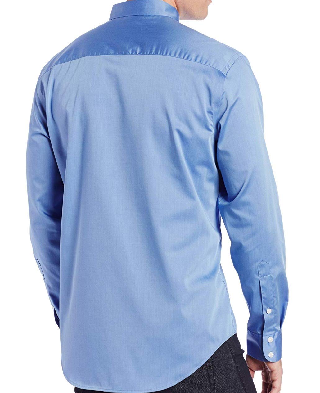 Perry Ellis Men's Non-Iron Twill Long Sleeve Dress Shirt - Point Collar Regular Fit Button Down Shirt for Business, Office & Formal Occasions