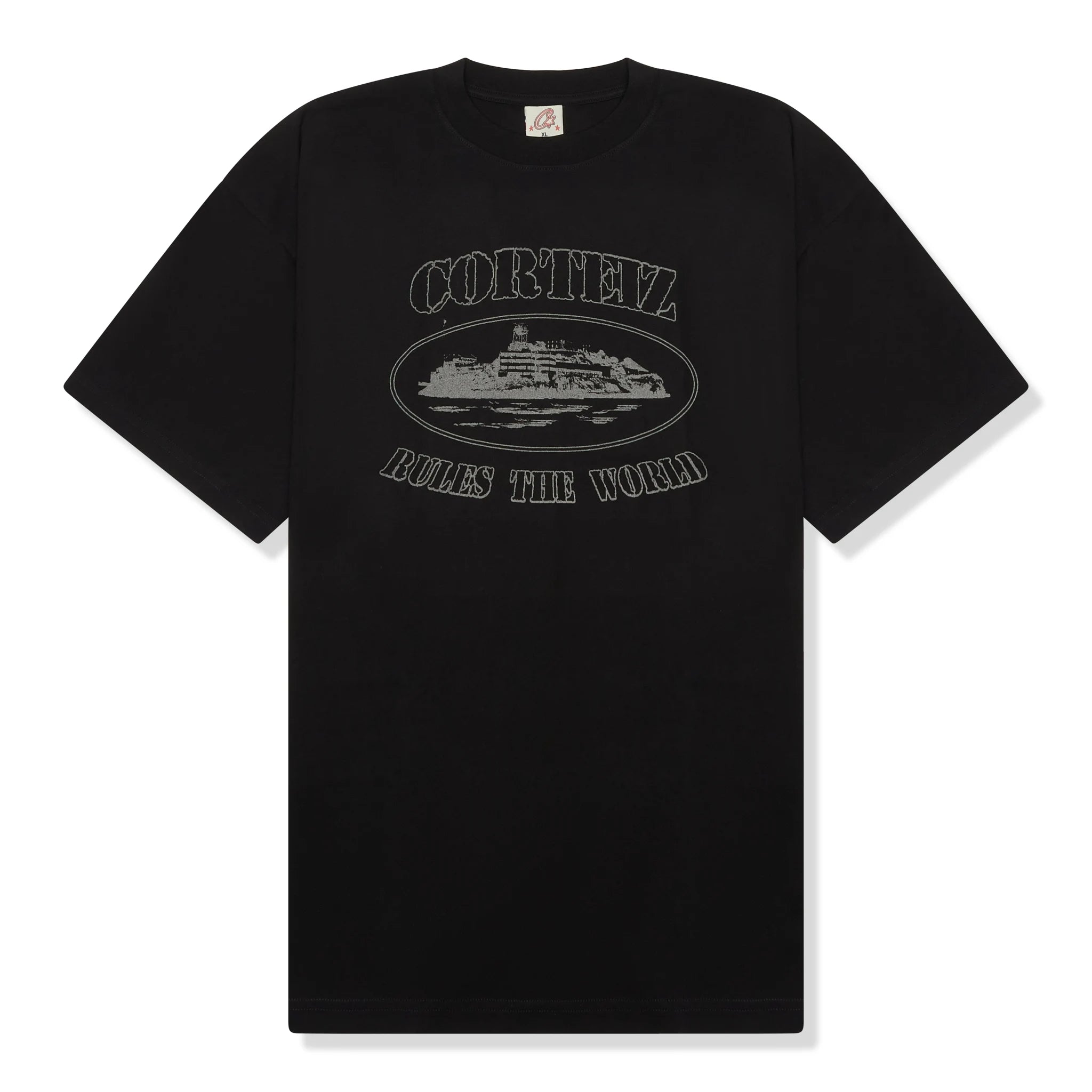 Corteiz OG Alcatraz Reflective Triple Black T-Shirt for Men - Stylish Streetwear Tee for Urban Fashion & Night Outfits
