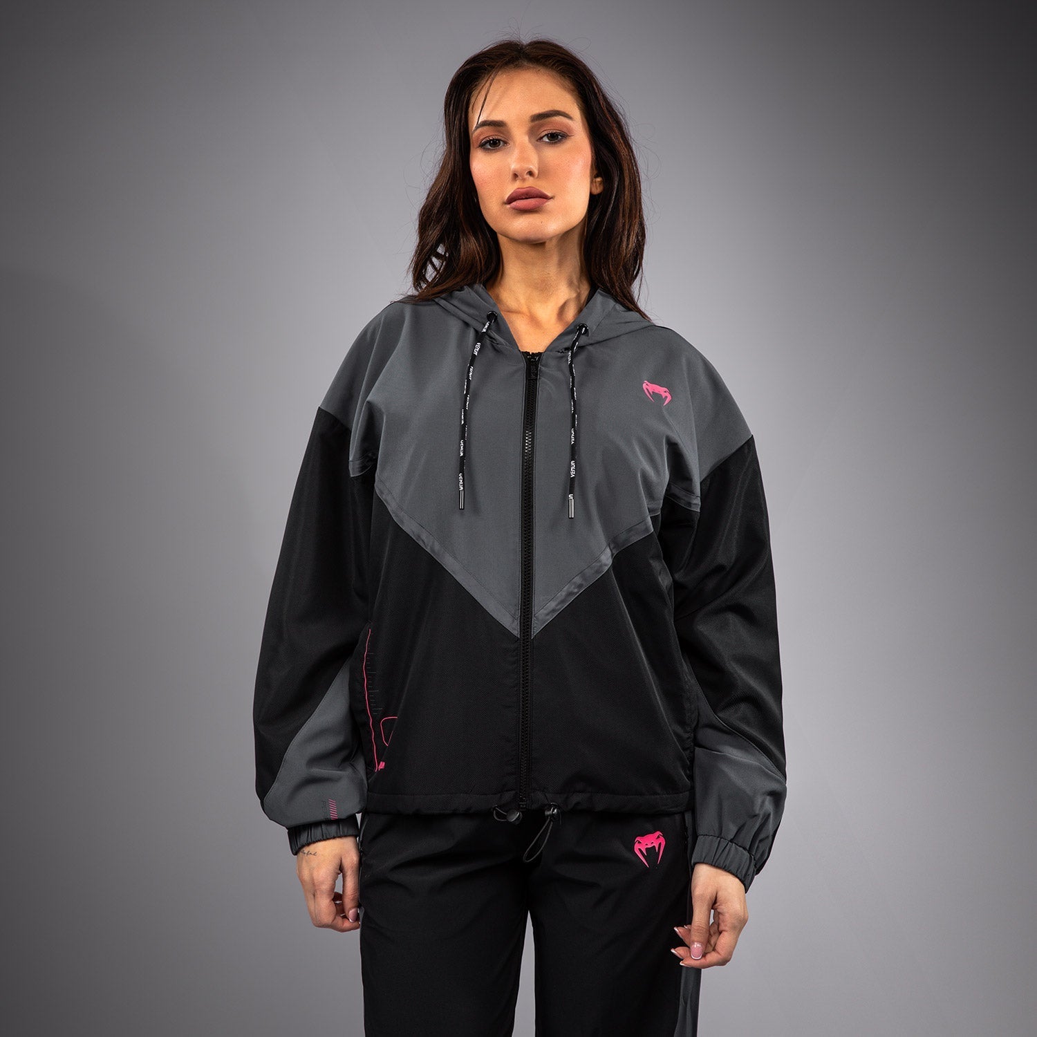 Venum Tactical XT Track Jacket - Black/Storm Grey | Lightweight Training Hoodie for MMA, Boxing & Fitness | Perfect for Gym, Running & Outdoor Workouts