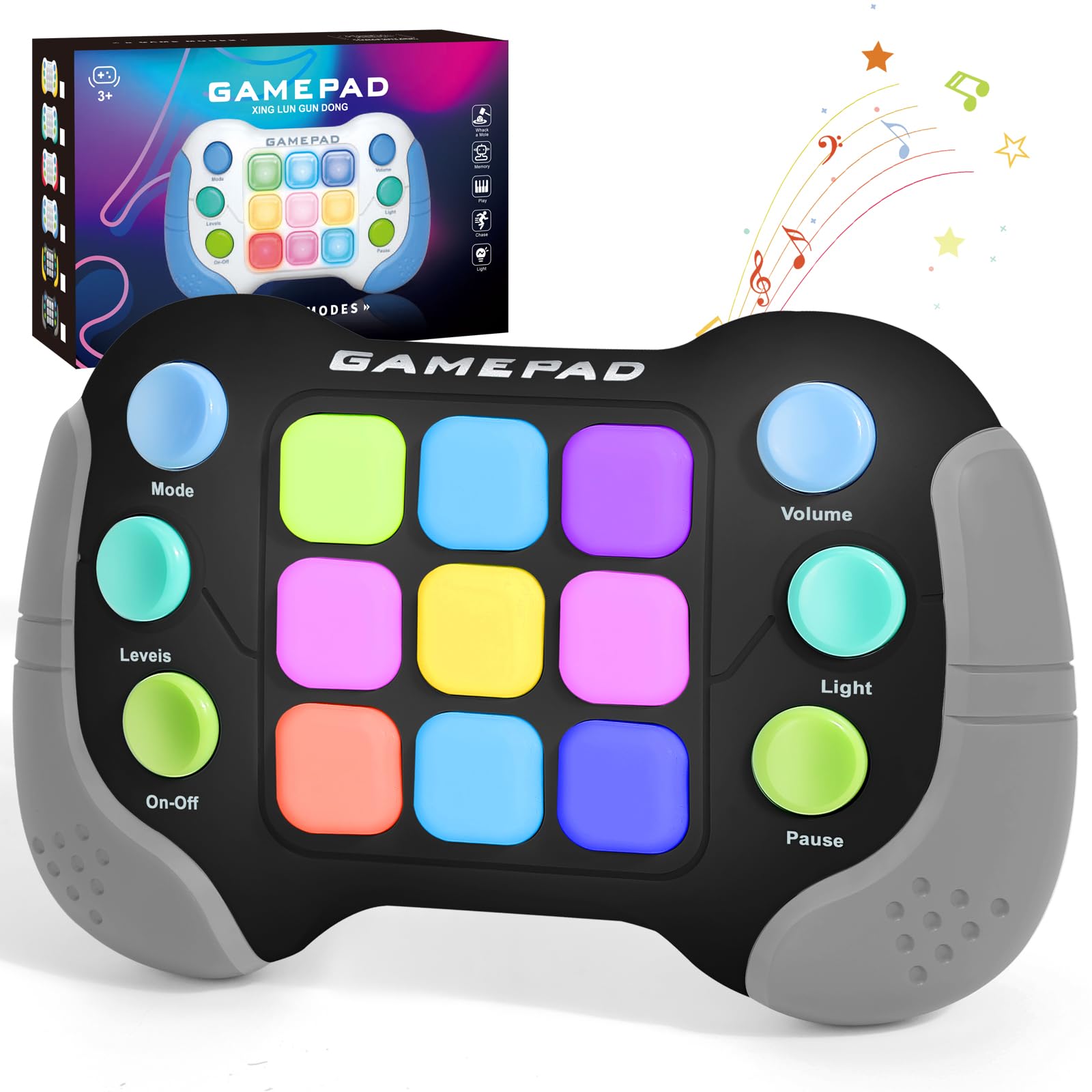 Fast Push Fidget Toy Handles - Flashing Electronic Memory Game for Kids, Teens & Adults | Quick Push Button Gamepad | STEM Learning Toys for Boys & Girls | Perfect for Stress Relief, Focus Training & Christmas/Birthday Gifts