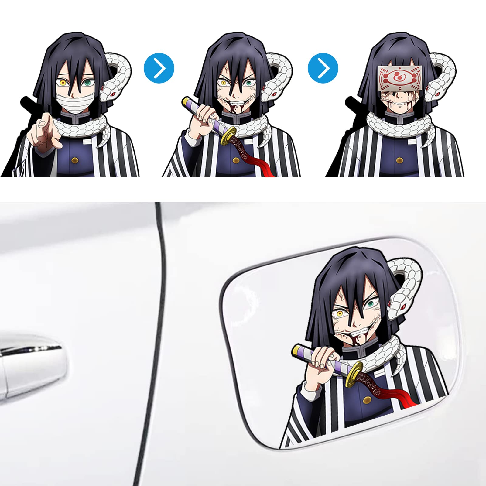 3D Anime Car Sticker Decal - Waterproof Vinyl Bumper Stickers for Cars, Motorcycles, Laptops, Skateboards - Durable Automotive Decor for Adults & Enthusiasts - Perfect for Personalizing Vehicles, Tech Gear, and Sports Equipment