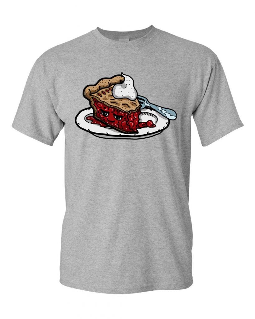 Too Cute to Eat Cherry Pie Graphic T-Shirt for Adults - Funny Food Lover Tee for Casual Wear & Gift Giving