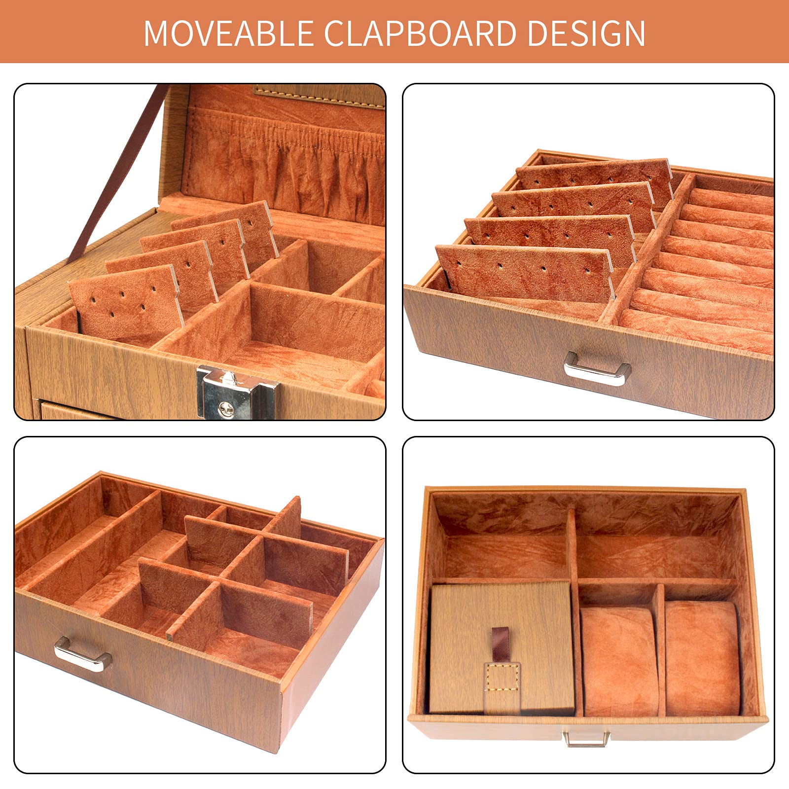 6-Tier Jewelry Organizer Box with Mirror & Lock - Perfect Gift for Women