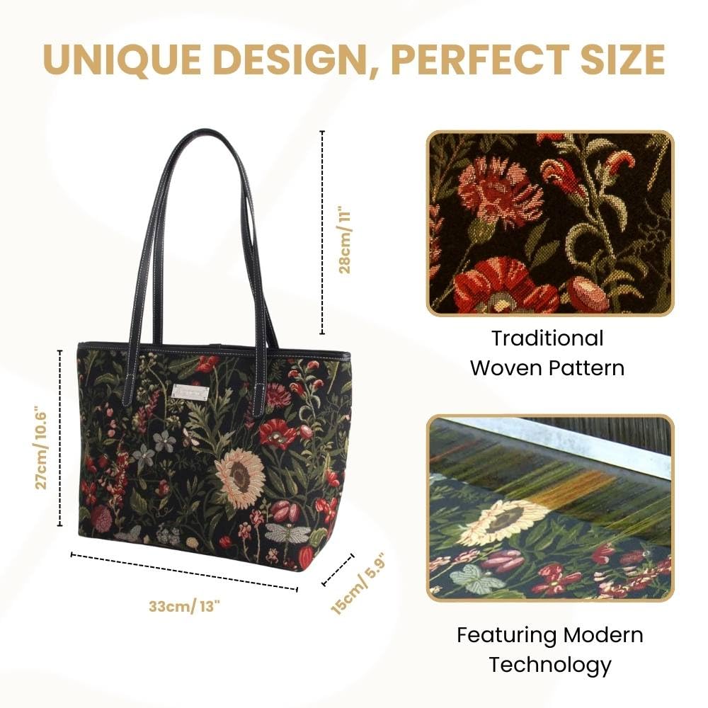 Signare Women's Tapestry Shoulder Tote Bag - Stylish & Durable Handbag for Work, Travel, Shopping & Daily Use | Perfect for Office Commute, Beach Trips & Weekend Errands