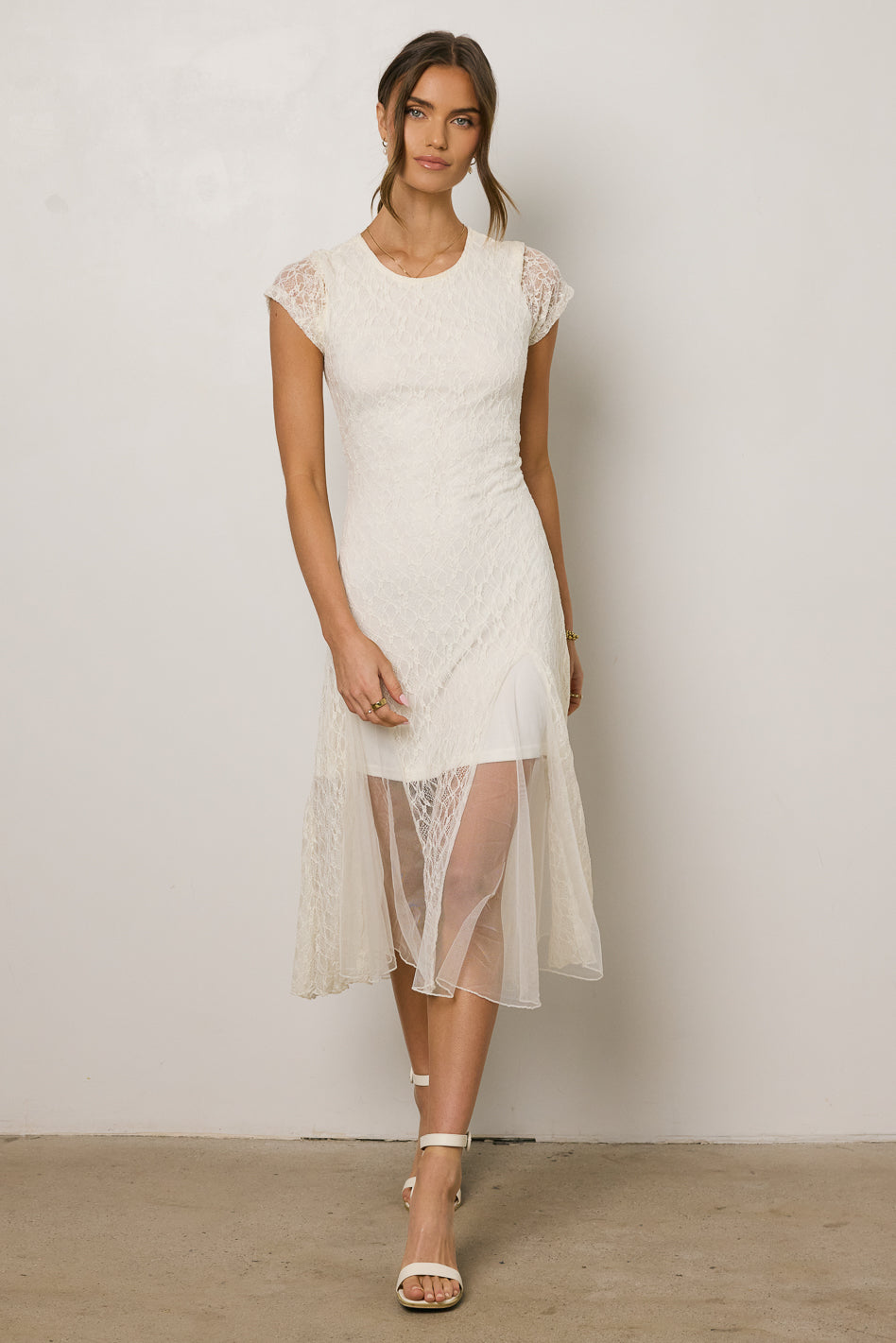 Gabriella Elegant Lace Maxi Dress for Women - Flowy Long Formal Gown for Weddings, Parties & Special Occasions