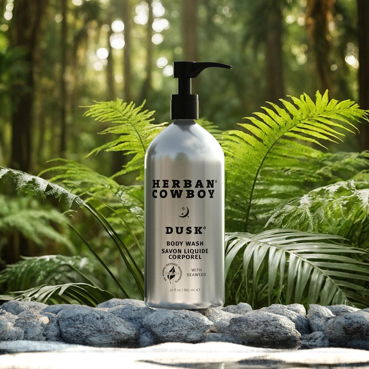 Herban Cowboy Dusk Cologne Scent Body Wash for Men - 30 oz Vegan & Plant-Powered Formula in Eco-Friendly Aluminum Bottle - Refreshing Shower Gel for Daily Use, Gym & Post-Workout Cleansing