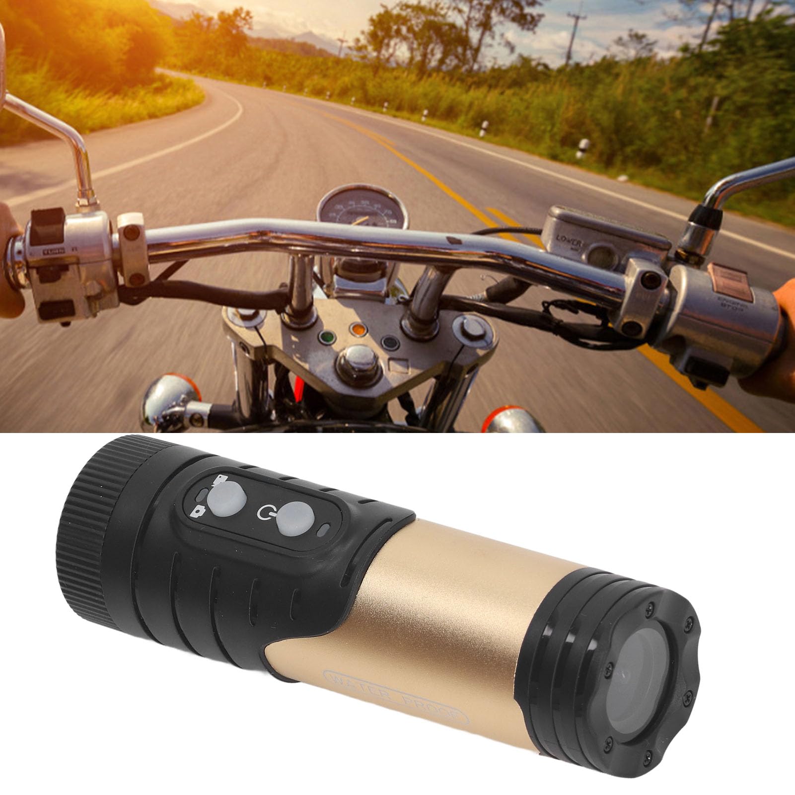 4K WiFi Bike Helmet Camera - 18MP Waterproof Sports Action Camera for Cycling, Motorcycle & Outdoor Adventures (Gold) - Capture Your Ride in Stunning HD