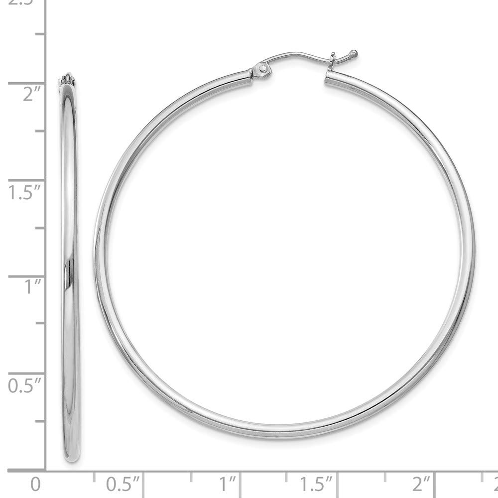 Sterling Silver Rhodium-Plated 2mm Hoop Earrings QE4377 | Dainty Everyday Jewelry for Women | Perfect for Work, Date Night & Gift Giving