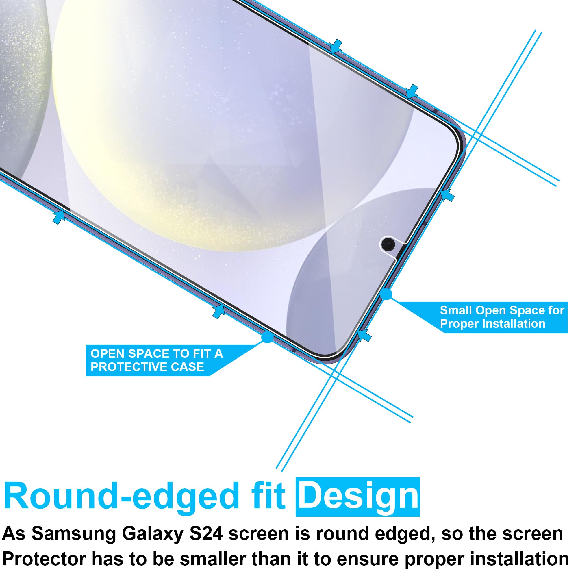 Premium Tempered Glass Screen Protector for Samsung Galaxy S25/S24 5G (6.2-Inch) - 2 Pack - Anti-Scratch, Impact Resistant with Lifetime Warranty - Perfect for Everyday Use, Gaming and Outdoor Activities