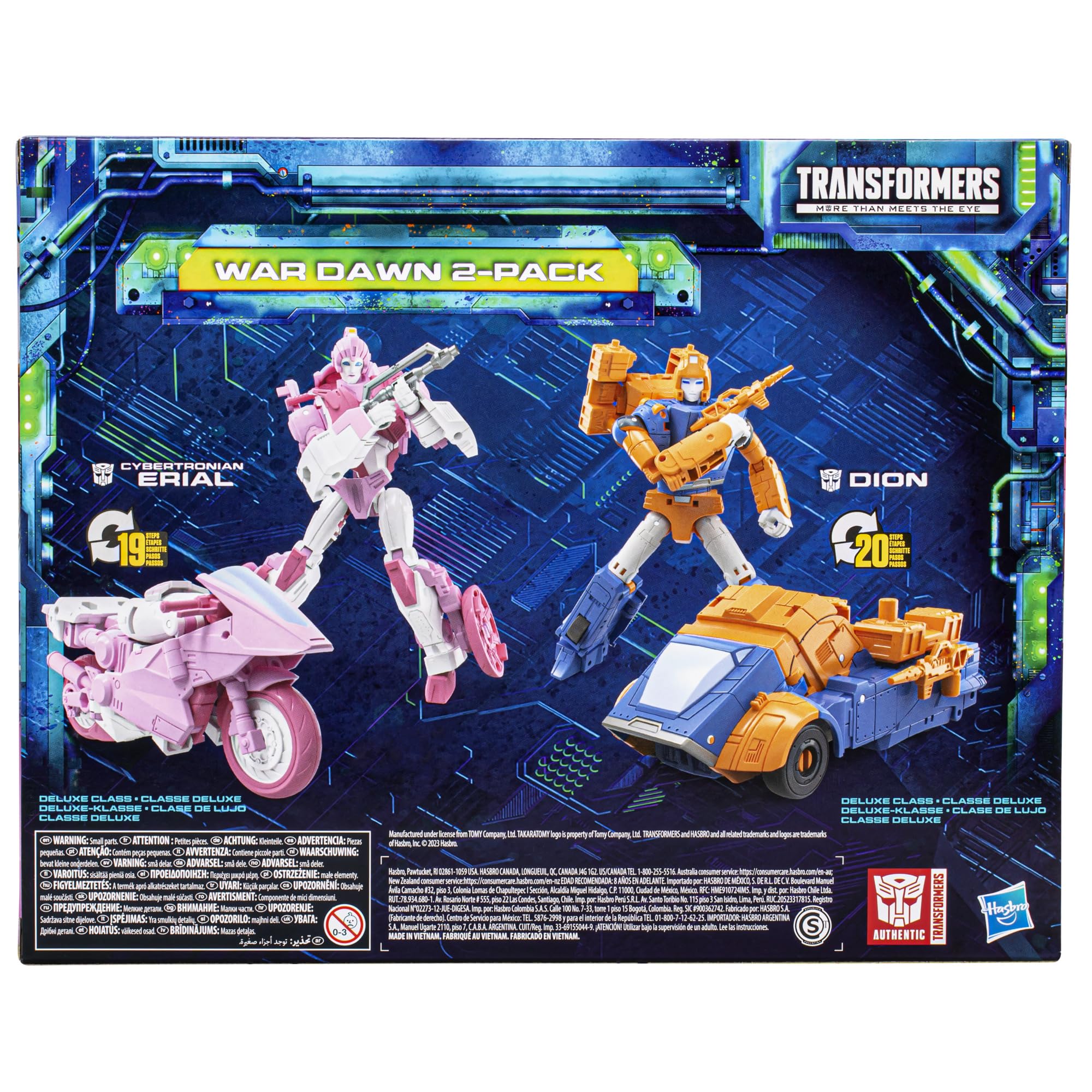 Transformers Legacy Evolution War Dawn 2-Pack Deluxe Cybertronian Erial & Dion Action Figures - SDCC 2023 Exclusive Collectible Toys for Kids Ages 8+ | Perfect for Display, Play & Gifting