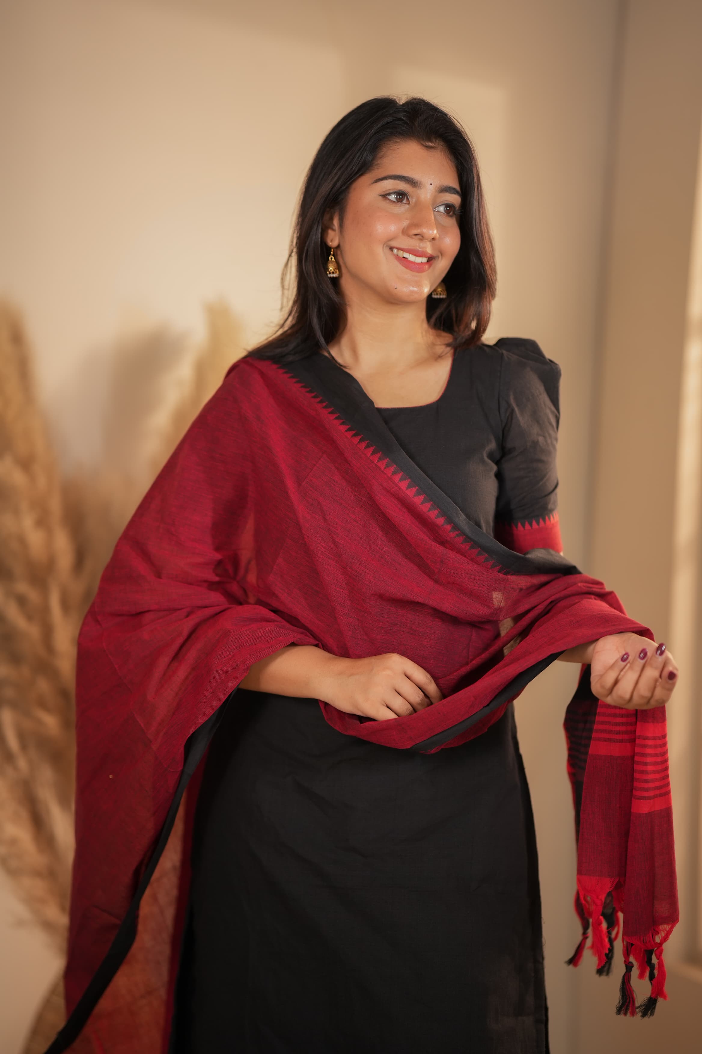 DD629 Deepika Pure Handloom Cotton Kurti - Women's Traditional Indian Tunic Top for Casual Wear & Festive Occasions