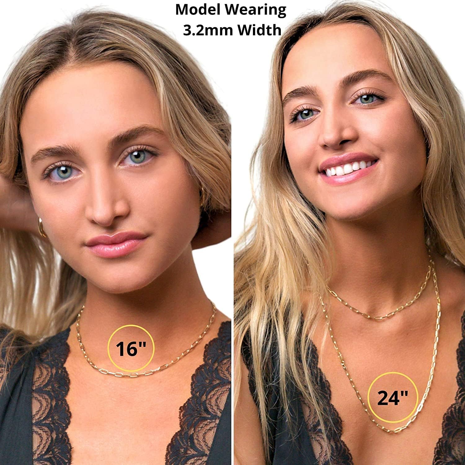 Beaux Bijoux Paperclip Chain Necklace for Women - Sterling Silver & 14k Gold Plated Trendy Layering Necklace | Adjustable Width & Length | Italian Crafted Fine Jewelry | Perfect for Everyday Wear, Office Style & Gift Giving